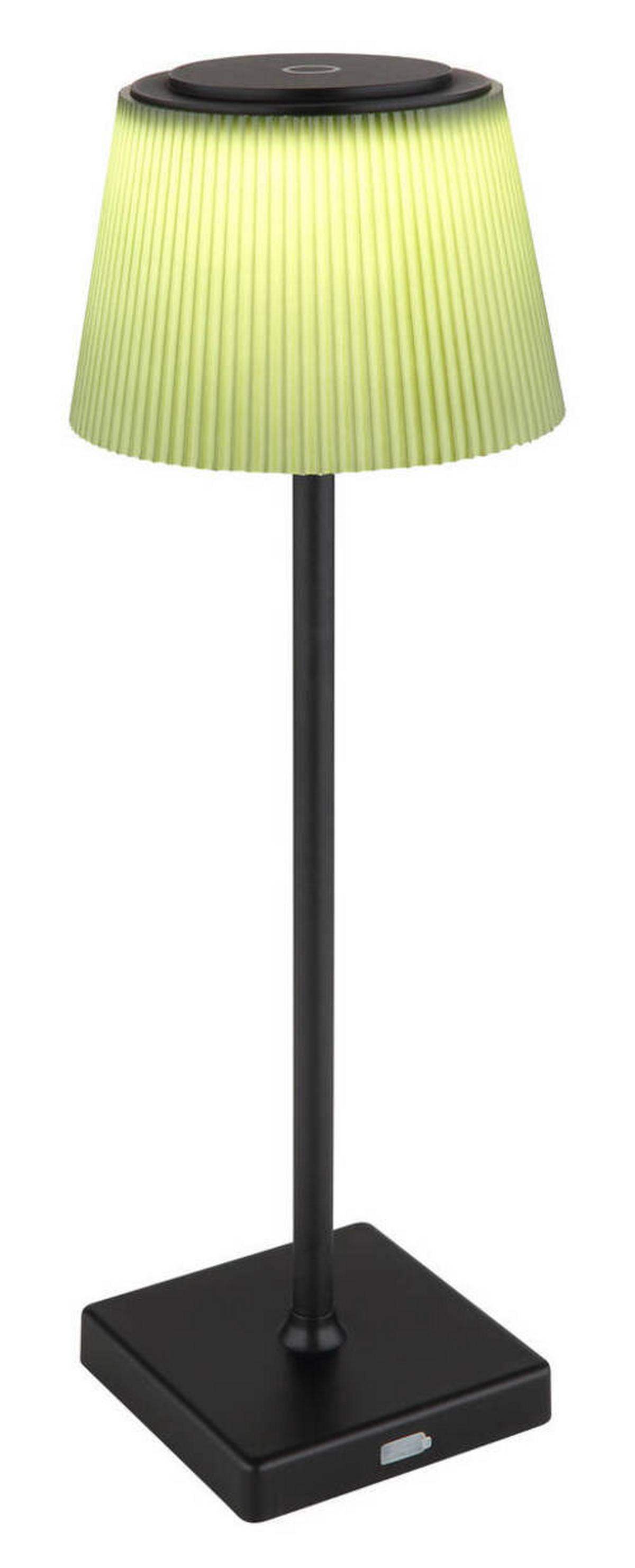 AKKU-TISCHLEUCHTE 58434BP - Dunkelgrün/Schwarz, Design, Kunststoff/Metall (13/38cm) - Globo