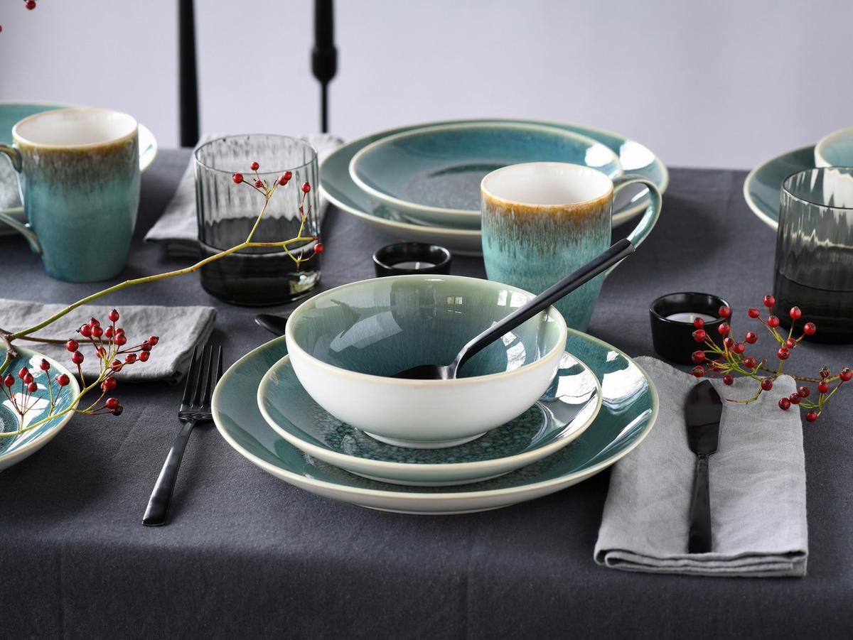 Kombinirani Servis Caldera Grün, 16-Delni - zelena/bela, Basics, keramika - Creatable