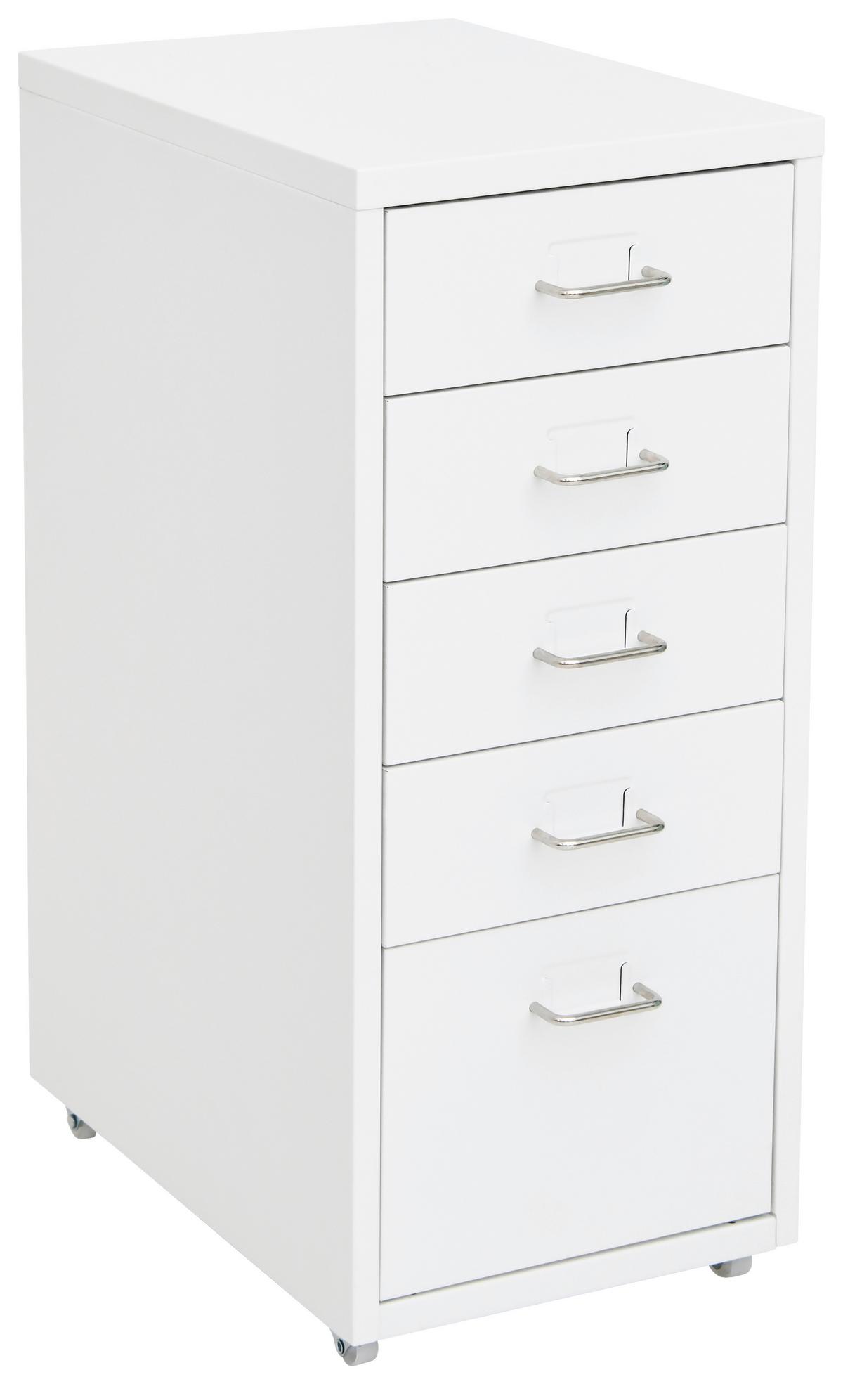 Rollcontainer Metallica Weiss - Weiss, Modern, Kunststoff/Metall (28/69/41cm) - Mömax