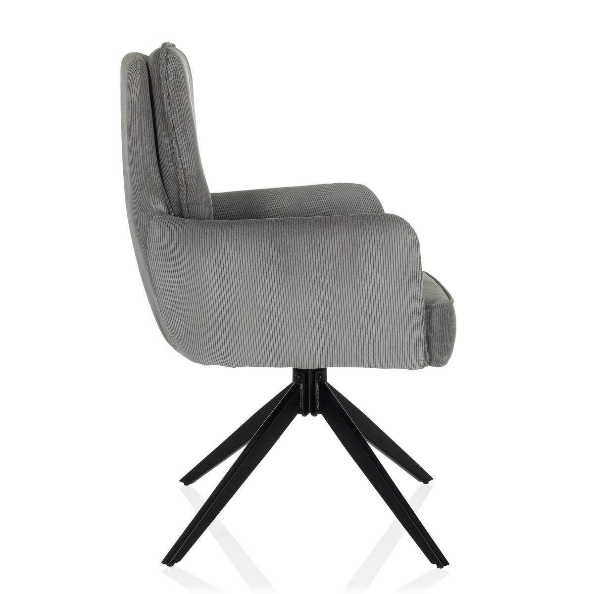 Naslanjač Tarugo, Siva - siva/črna, Moderno, kovina/tekstil (58/94/60cm) - MID.YOU