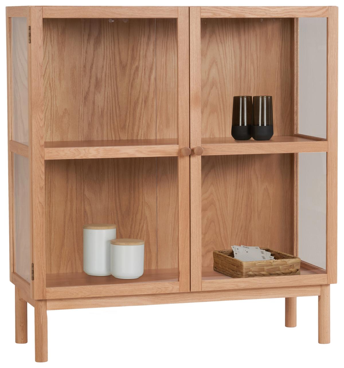 Komód Abir - tölgyfa színű, Modern, karton/Üveg (100/110/40cm) - Mömax