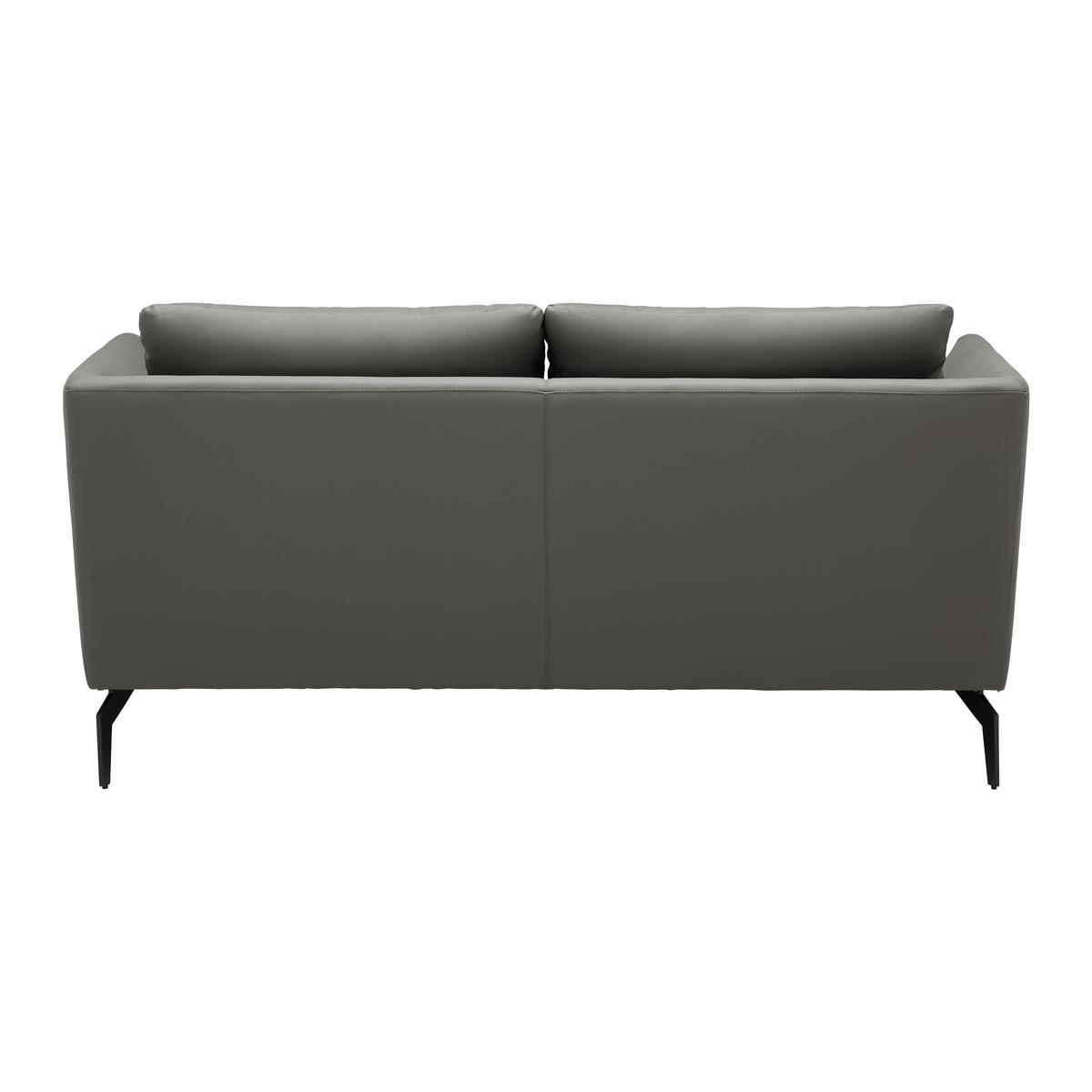 Sofa grau, "Bella", Leder - Schwarz/Grau, Modern, Leder/Holz (157/78/90cm) - Bessagi Home