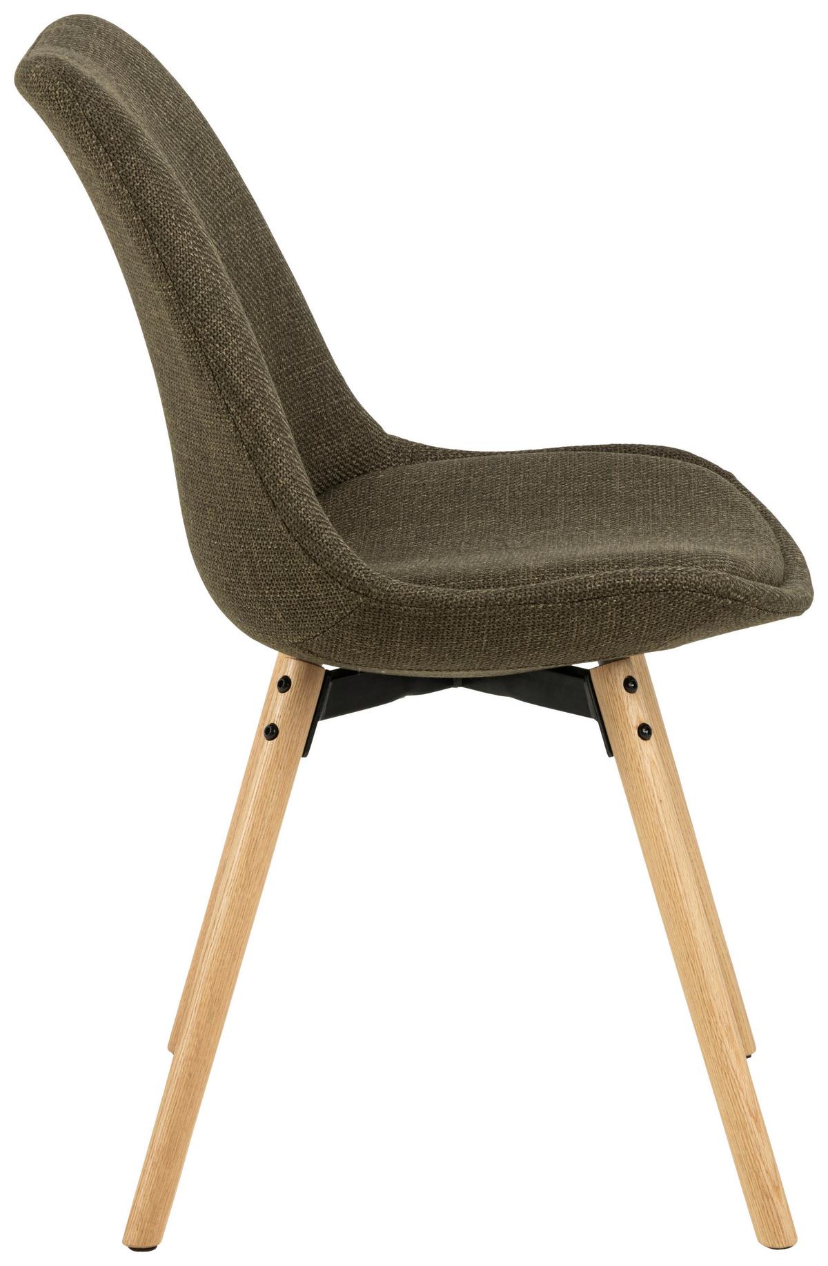 KRZESŁO ERICA - kolor dębowy/zielony, Konventionell, tkanina/drewno (49/84/55cm) - MID.YOU