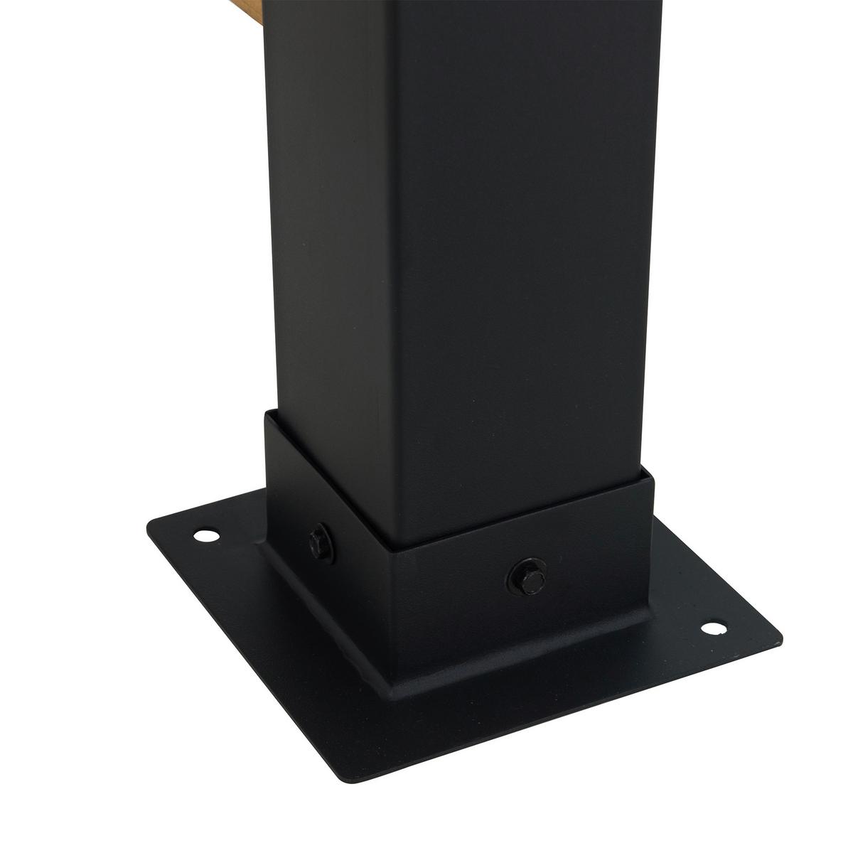 Pavillon Schwarz/Lärchefarben - Lärchefarben, MODERN, Holz/Metall (313/223/191cm)