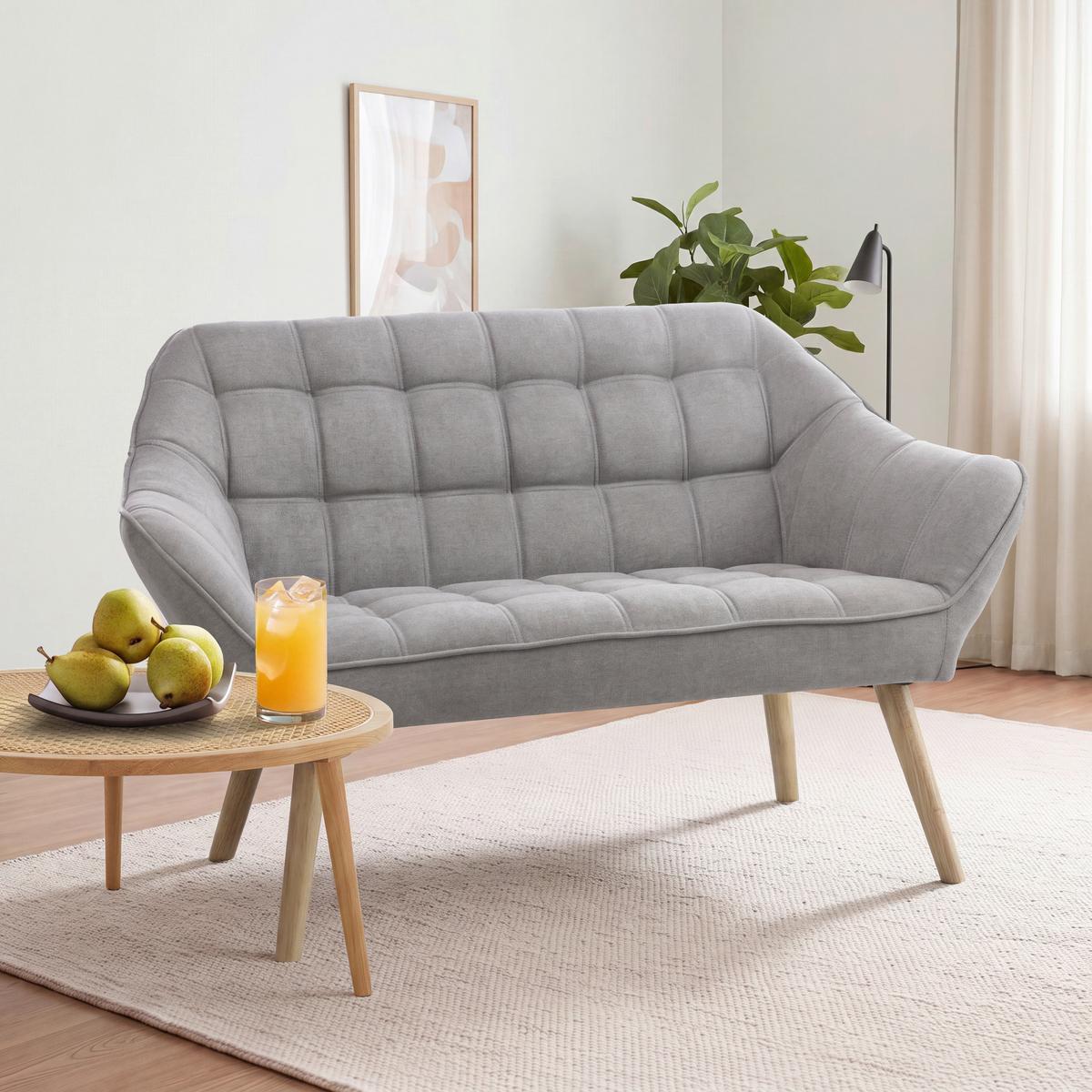 Sofa In Grau "monique" - Grau, Modern, Holz/Textil (127/76/74,5cm) - Bessagi Home