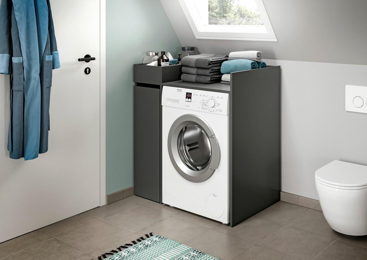 Element Za Perilicu Rublja Free - bijela/antracit, Basics, drvni materijal/plastika (95/101/60cm) - MID.YOU