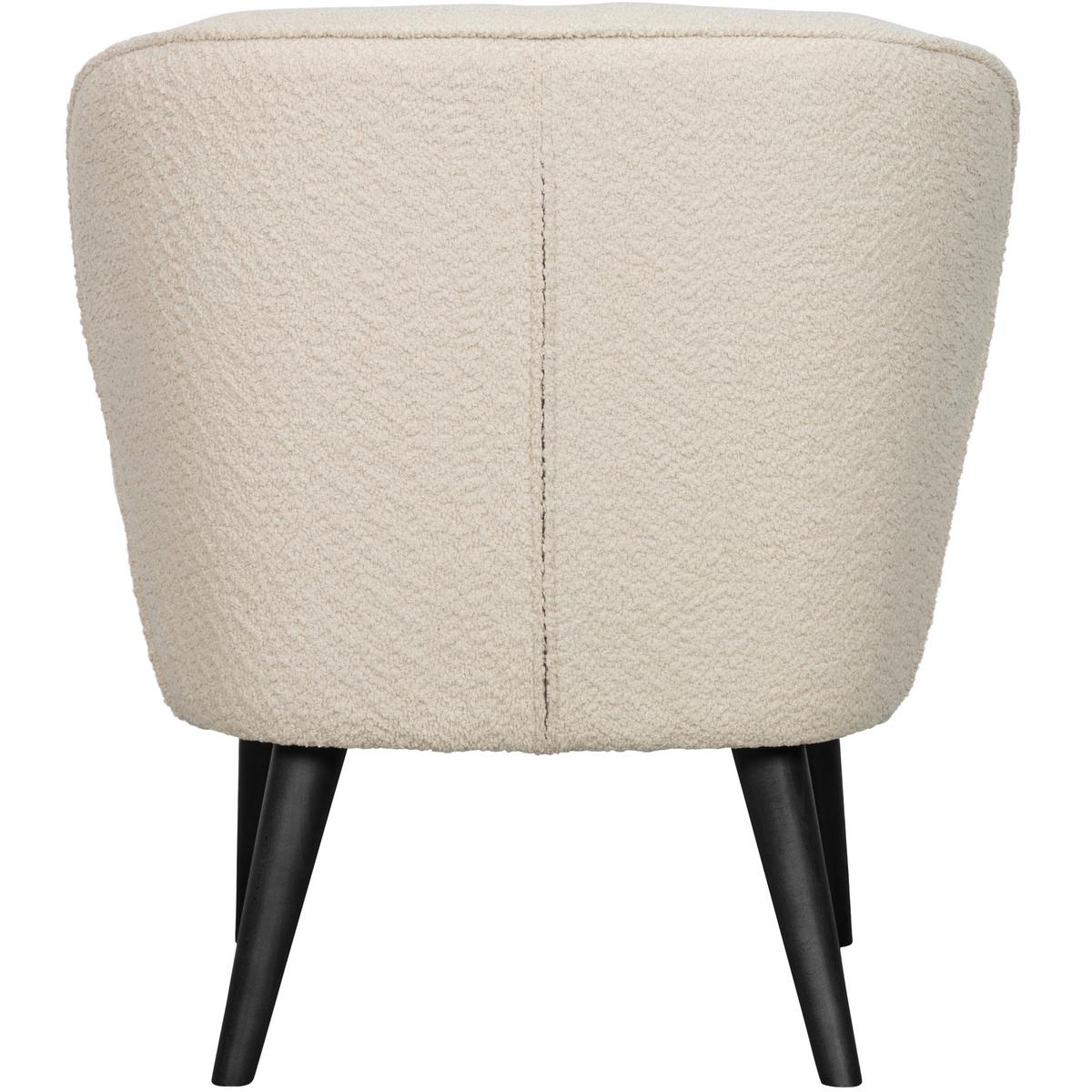 Sessel Sara Creme - Creme/Schwarz, Design, Holz/Textil (59/71/70cm) - Livetastic