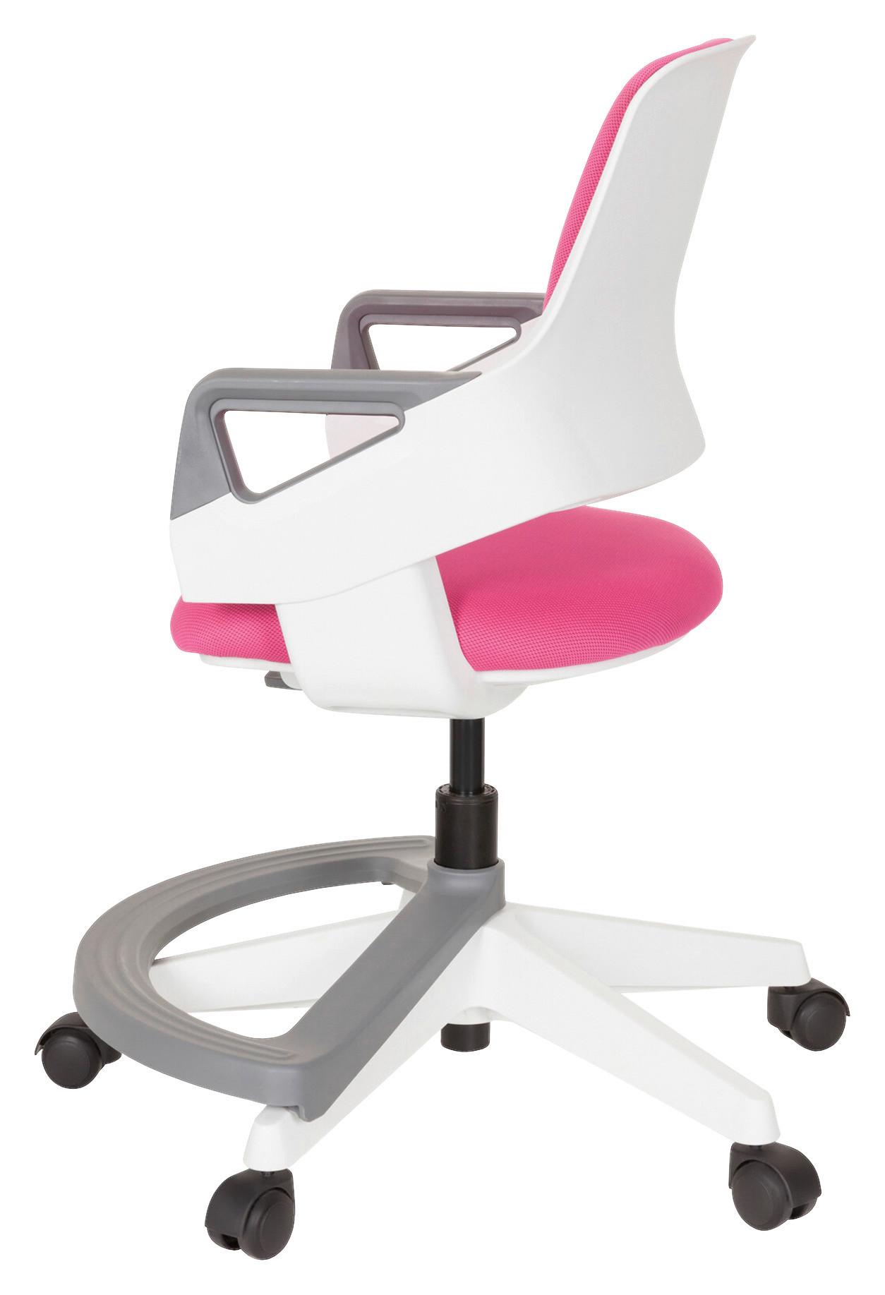 Jugenddrehstuhl Kid Flex ca. 53x80-93x60 cm Pink - Pink/Weiß, Basics, Kunststoff (53/80-93/60cm) - MID.YOU