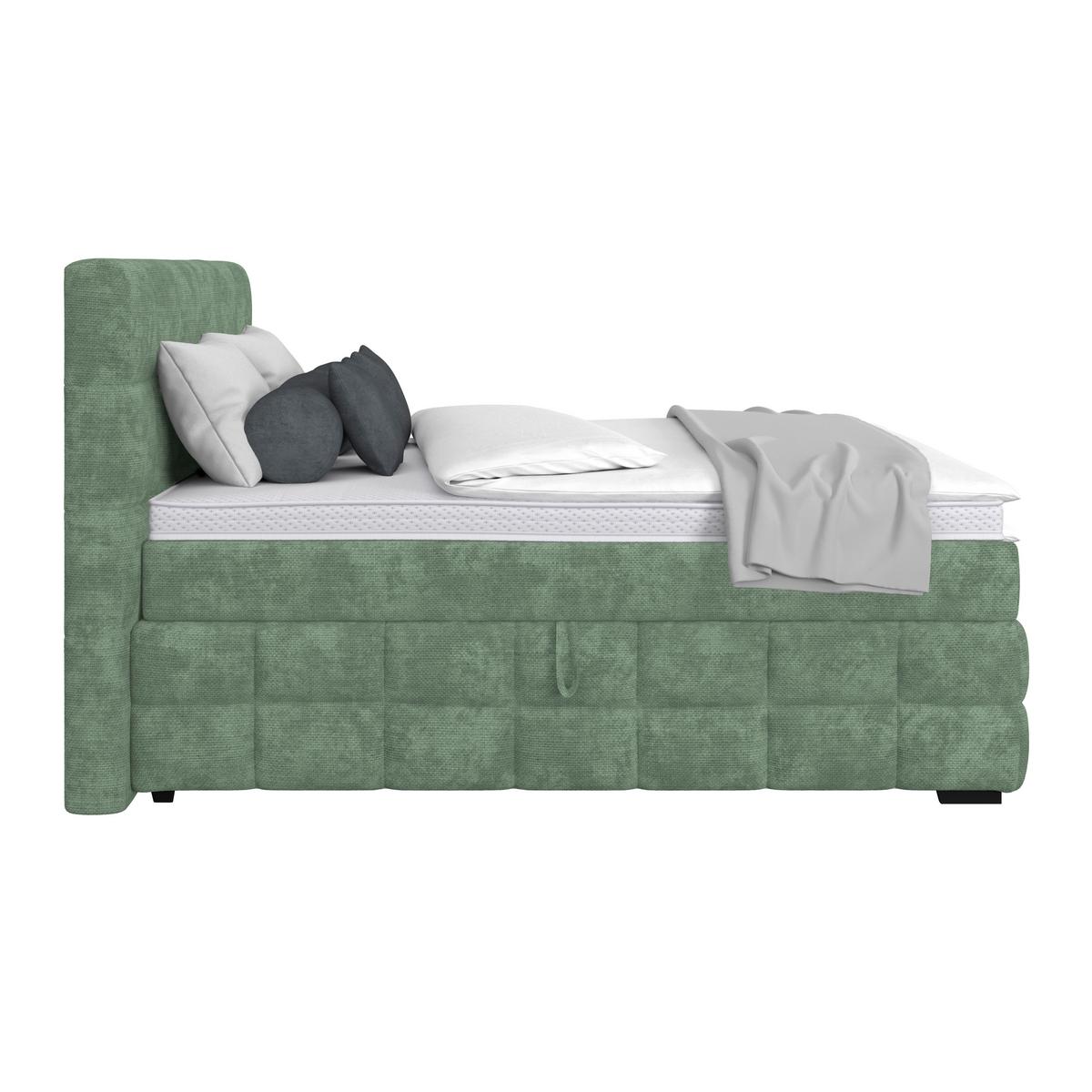 Box Krevet Vega - zelena/boje mente, Trend, tekstil/drvo (200/200cm) - Modern Living