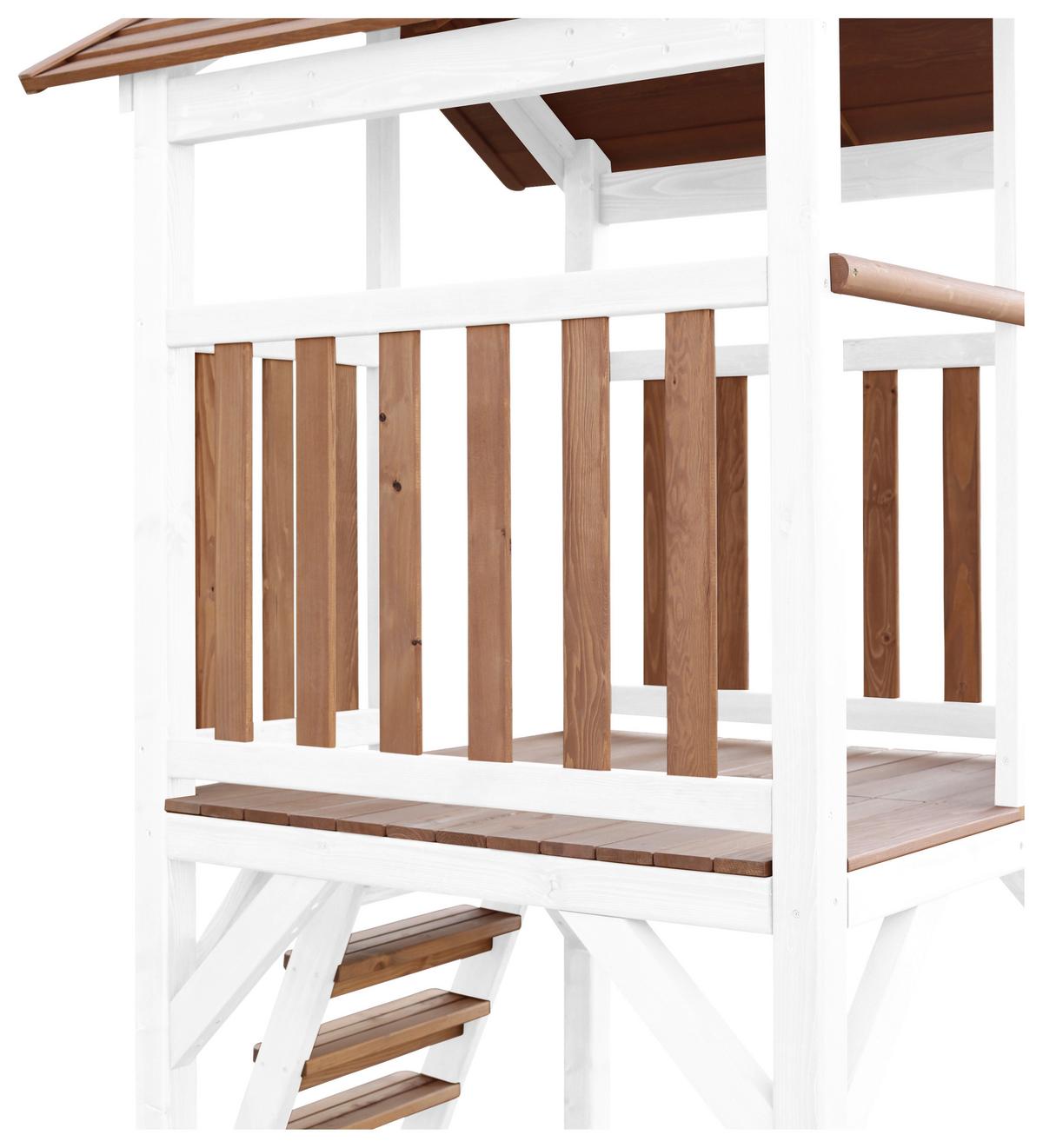 SPIELTURM A025.120.91 - Braun/Weiß, KONVENTIONELL, Holz/Kunststoff (111,2/241,9/349cm) - Ambia Garden