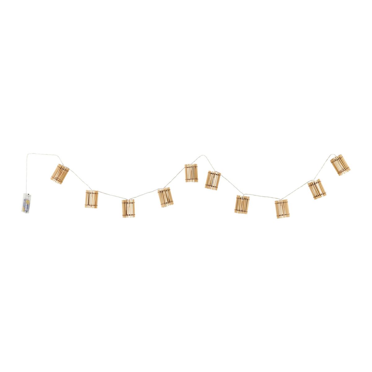 Lichterkette Youna Hellbraun - Hellbraun, Holz/Kunststoff (165cm)