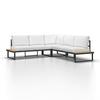 LOUNGEGARNITUR ARIANNA - Creme/Schwarz, MODERN, Kunststoff/Textil (228cm) - Bessagi Garden