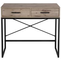 Konzolna Mizica Turin Barva Hrasta, Črna - črna/hrast artisan, Moderno, kovina/leseni material (80/75/30cm) - Mömax