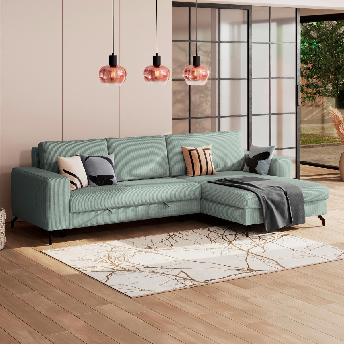 Kutna Garnitura Cloud - boje kadulje, Trend, tekstil (290/178cm) - Modern Living