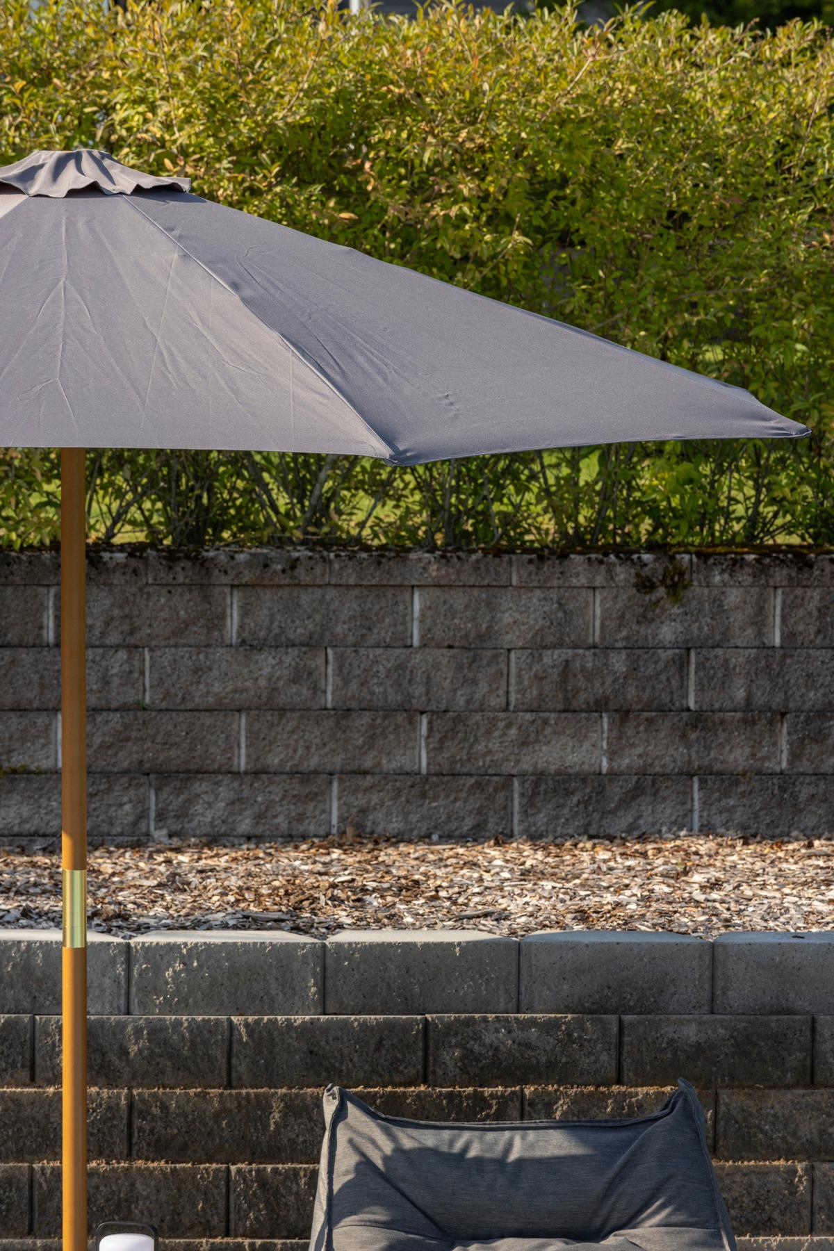 SONNENSCHIRM IXOS - Grau, KONVENTIONELL, Holz/Textil (300/244cm) - Gardenson