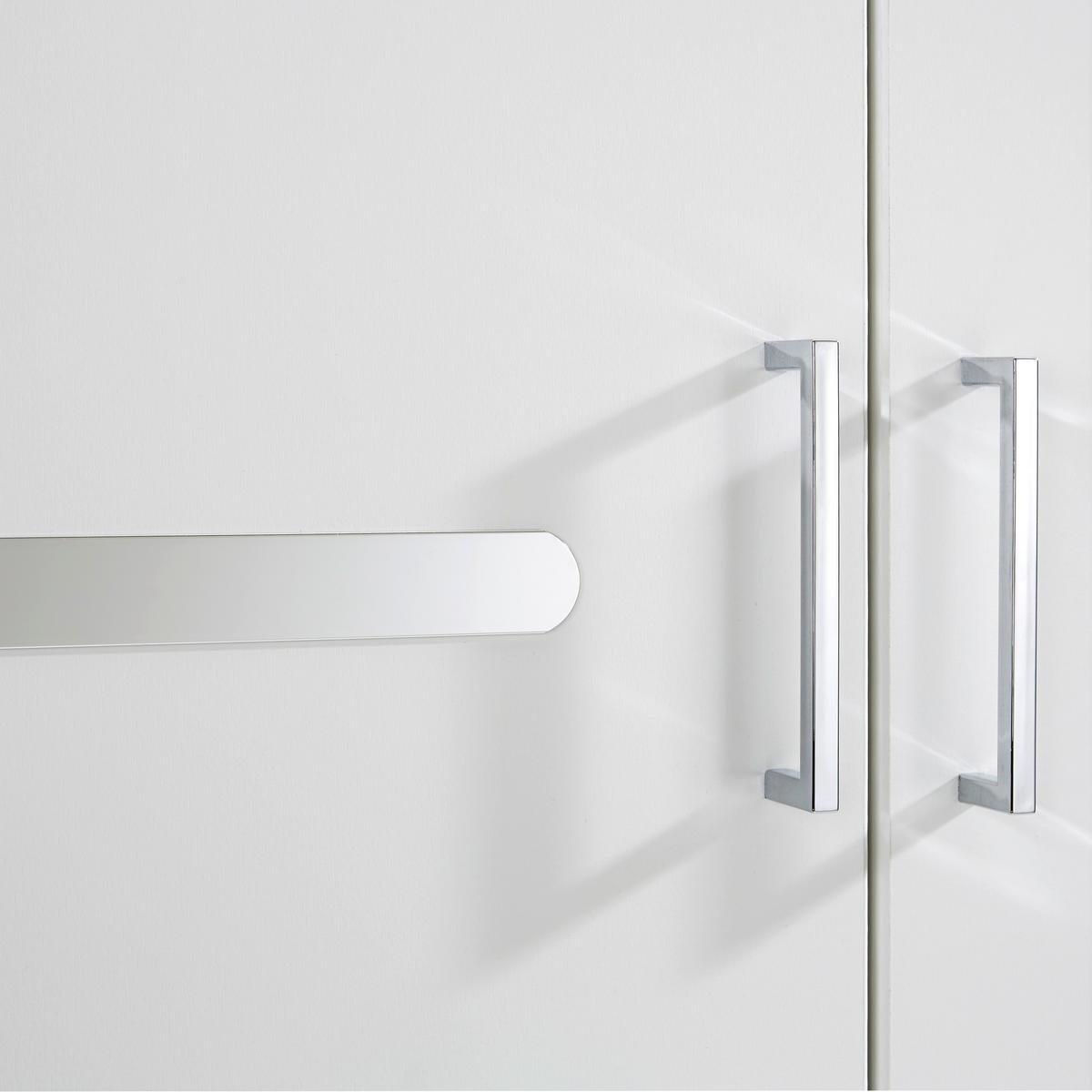 Drehtürenschrank Anna in Weiß - Chromfarben/Weiß, KONVENTIONELL, Holzwerkstoff/Kunststoff (180/210/58cm) - Based