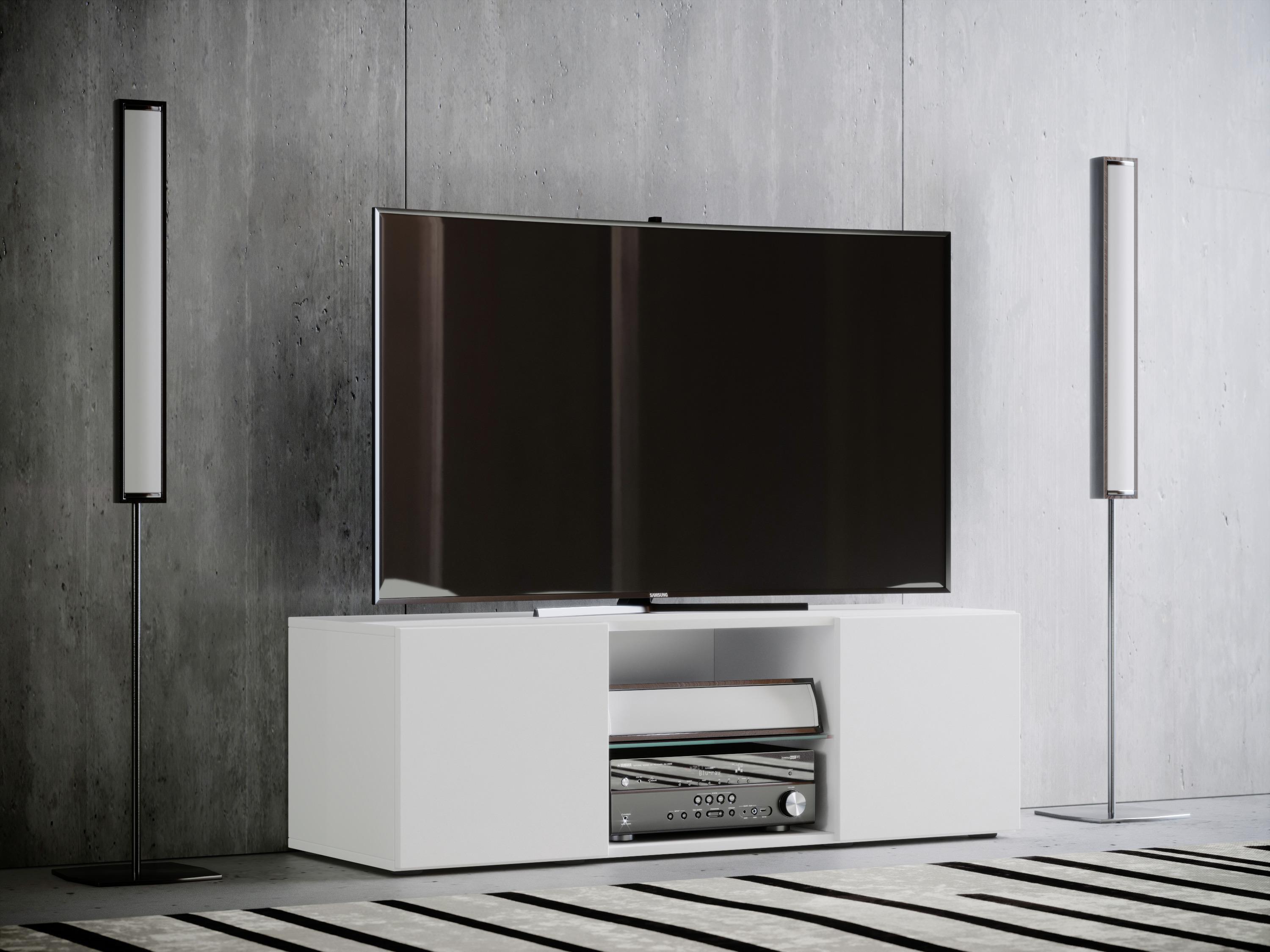 Tv-element Lowina 115, Bela - črna/bela, Konvencionalno, umetna masa/steklo (115/40/36cm) - MID.YOU