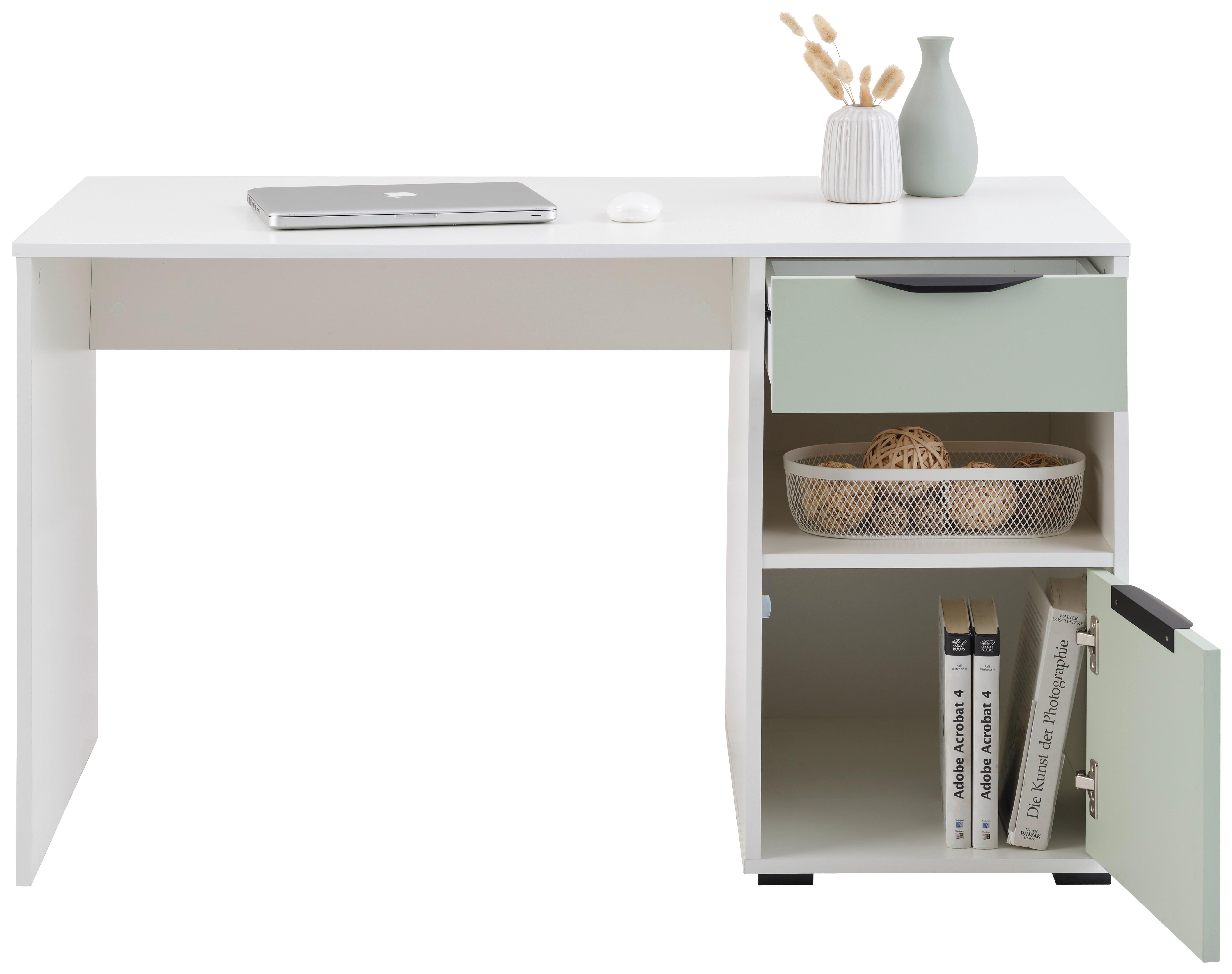 Radni Stol Palermo 2 - bijela/boje kadulje, Trend, drvni materijal/metal (120/73,5/60cm) - Modern Living