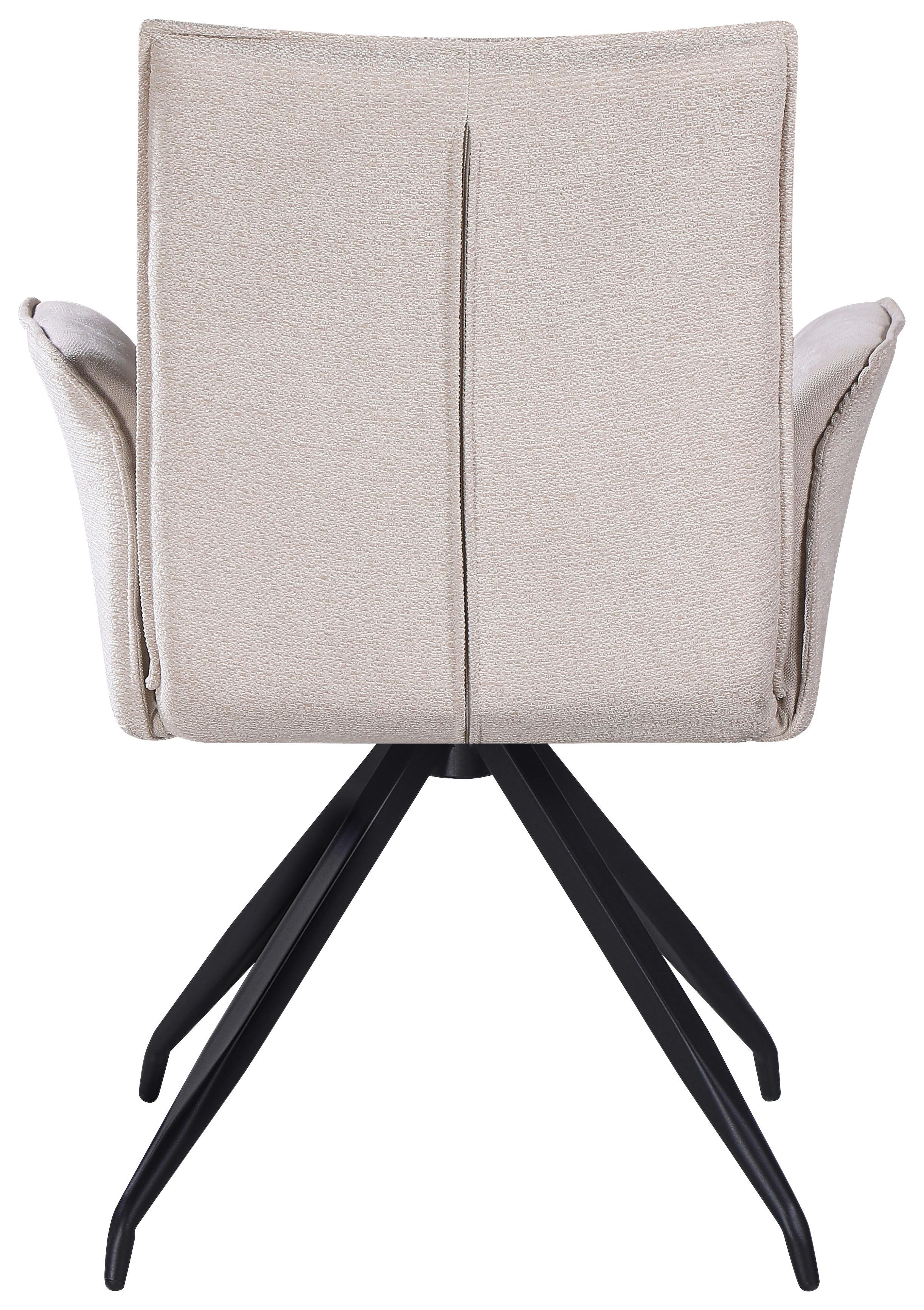 STOL MED ARMSTÖD NOVA - beige/svart, Modern, metall/textil (63/88/63cm) - Mömax