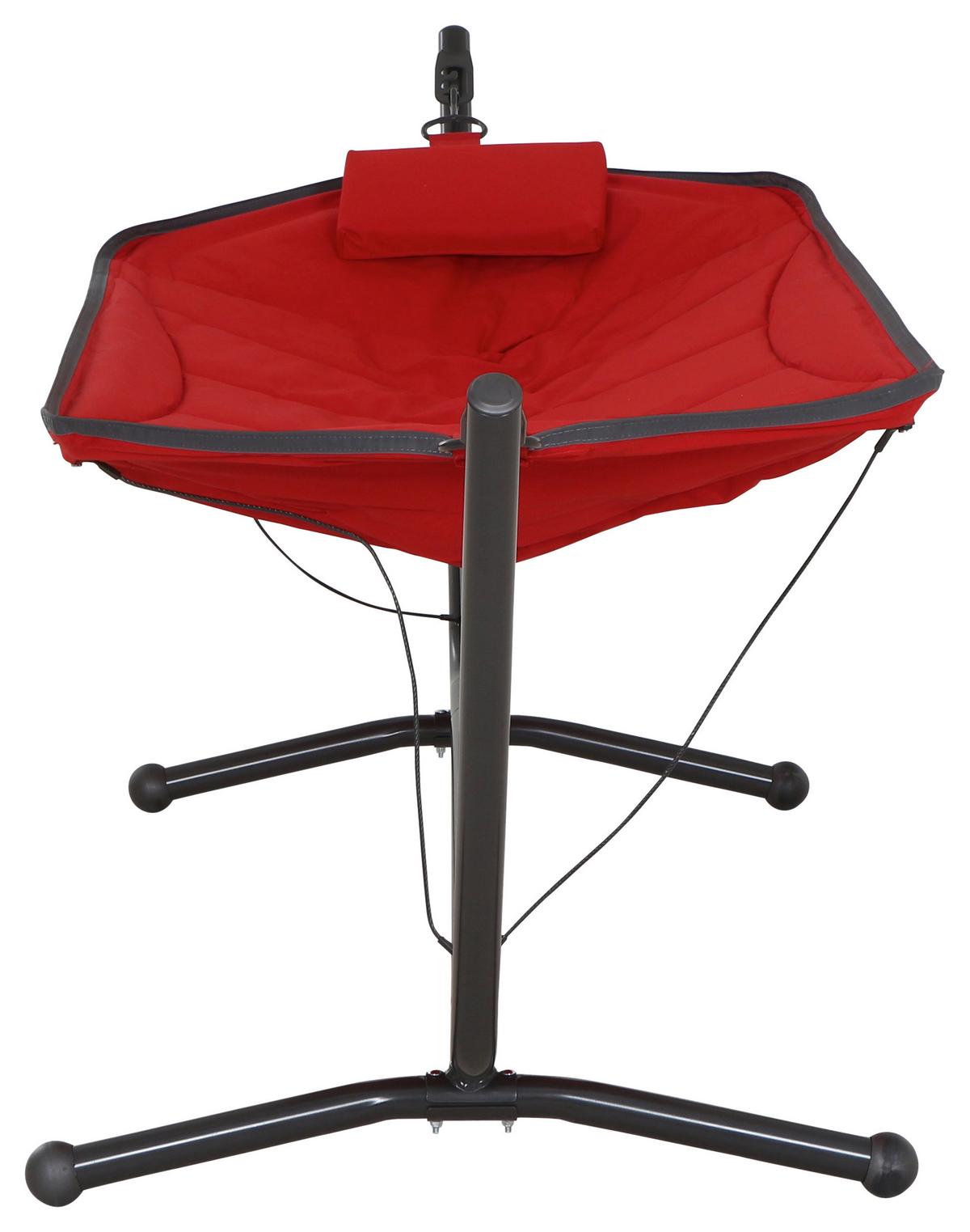 Hängematte Bahia ca. 105x305 cm Rot/Grau - Dunkelgrau/Rot, KONVENTIONELL, Textil/Metall (105/104/305cm) - Siena Garden