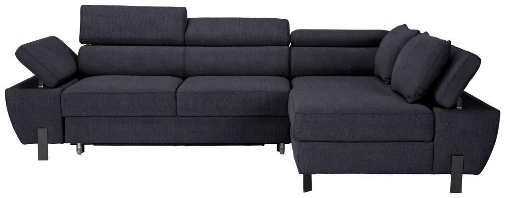 Ecksofa Molina Mini Dunkelblau - Schwarz/Dunkelblau, MODERN, Textil/Metall (277/189cm) - Mömax