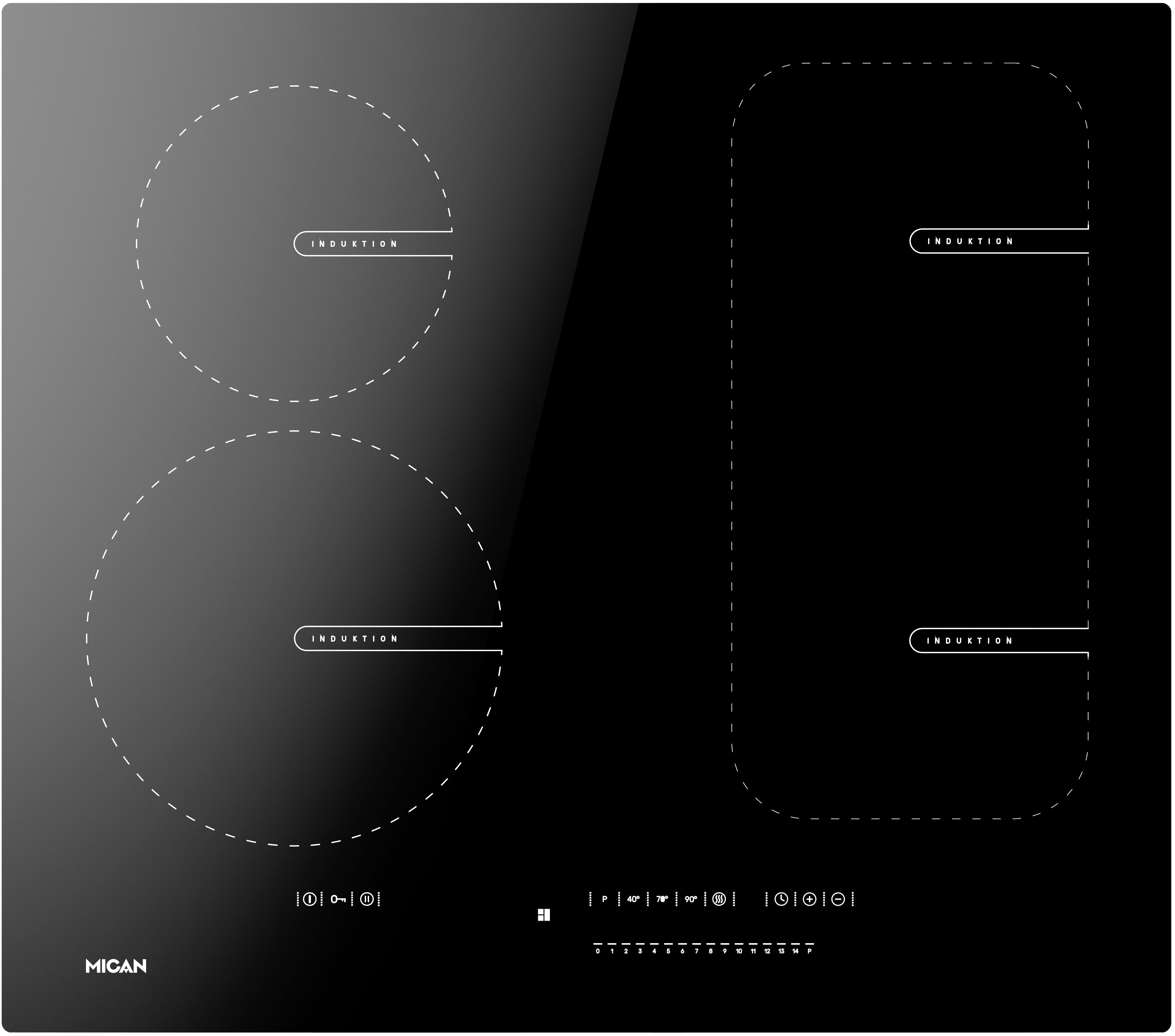 INDUKTIONSKOCHFELD 70525 - Schwarz, MODERN, Glas/Metall (59,2/4,9/52,2cm) - Amica