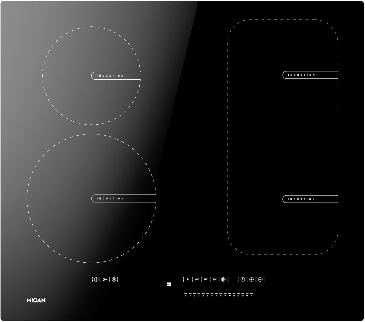 INDUKTIONSKOCHFELD 70525 - Schwarz, MODERN, Glas/Metall (59,2/4,9/52,2cm) - Amica