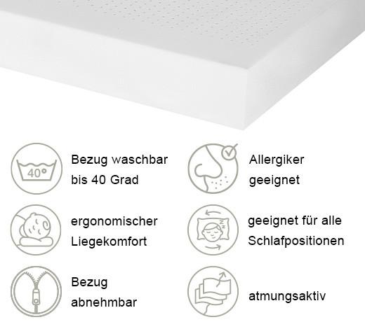 Kaltschaummatratze Air Deluxe H2/3 ca. 90x200cm - Weiß, Basics, Textil (90/200cm) - MID.YOU