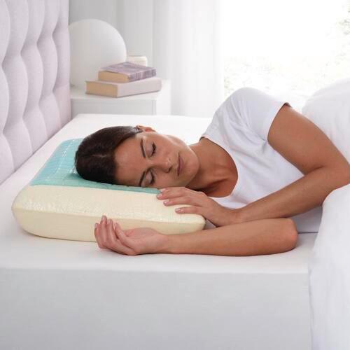 Nyakpárna Cloud 60/40/12 - kék/fehér, textil (60/40/12cm) - Premium Living