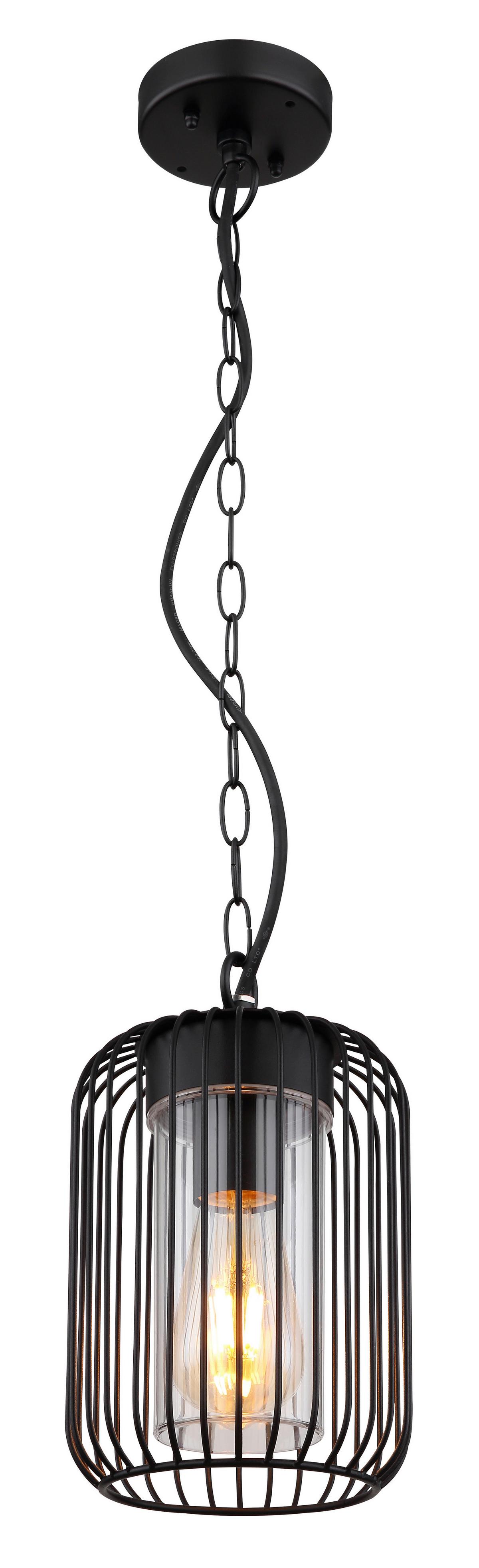 Zunanja Svetilka Nina, Črna - črna/prozorno, Design, kovina/umetna masa (16/75,5cm) - Globo