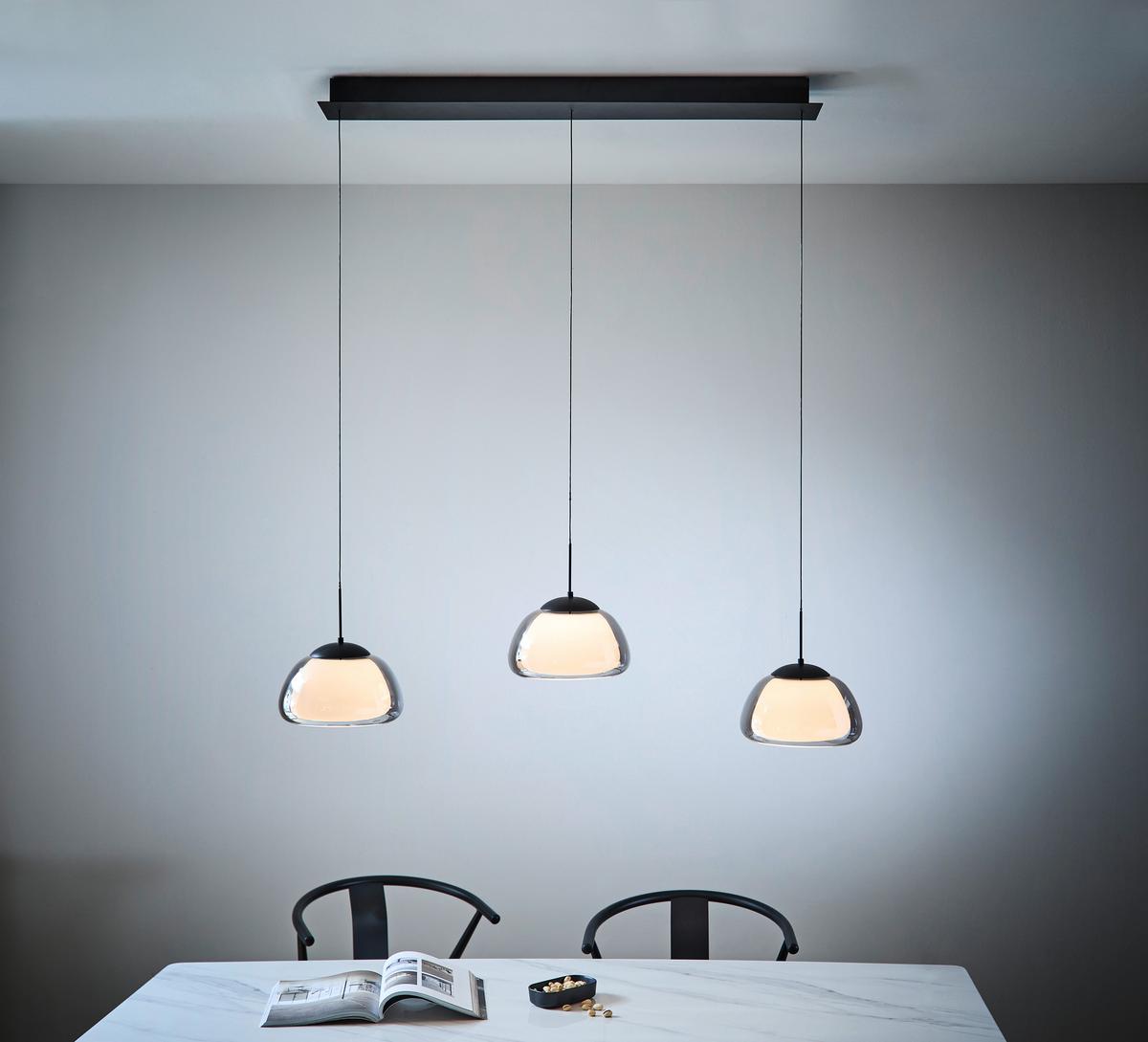 LAMPA WISZĄCA LED 20636/3-06 LUXXO - czarny, Design, metal (125/24.5/60-180cm) - Hell