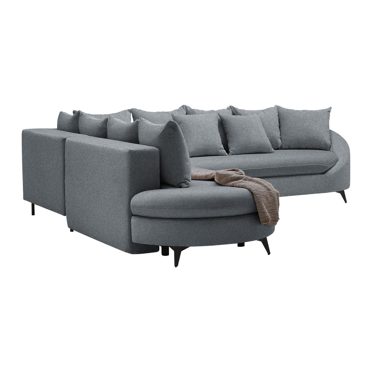 Ecksofa Axel Grau - Schwarz/Grau, MODERN, Textil/Metall (250/87/291cm) - Mömax