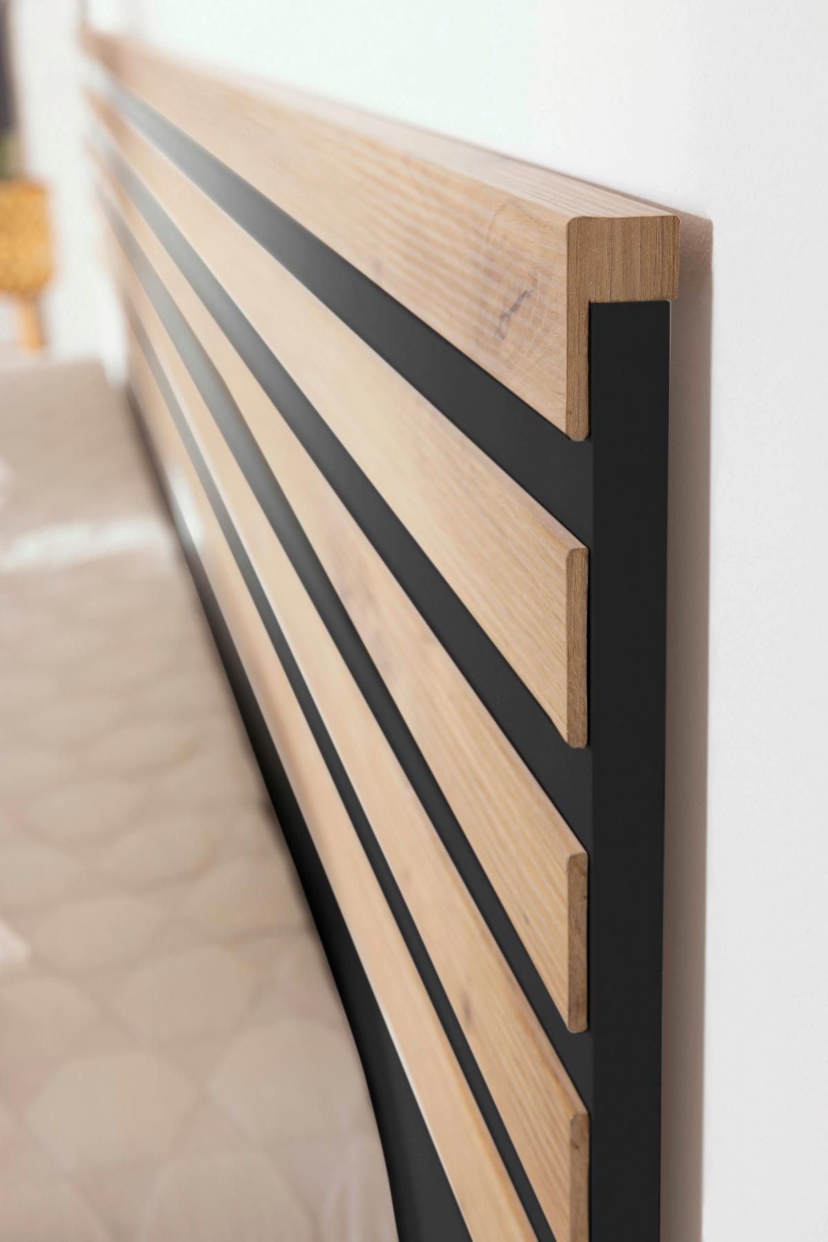 Bettanlage Lamella ca. 180x200 cm Grau/Eiche Artisan - Eiche Artisan/Grau, MODERN, Holzwerkstoff (180/200cm) - Rauch Möbel