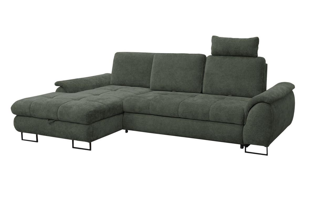 Kutna Garnitura Lago - maslinasto zelena/crna, Moderno (176/95/272cm) - Modern Living