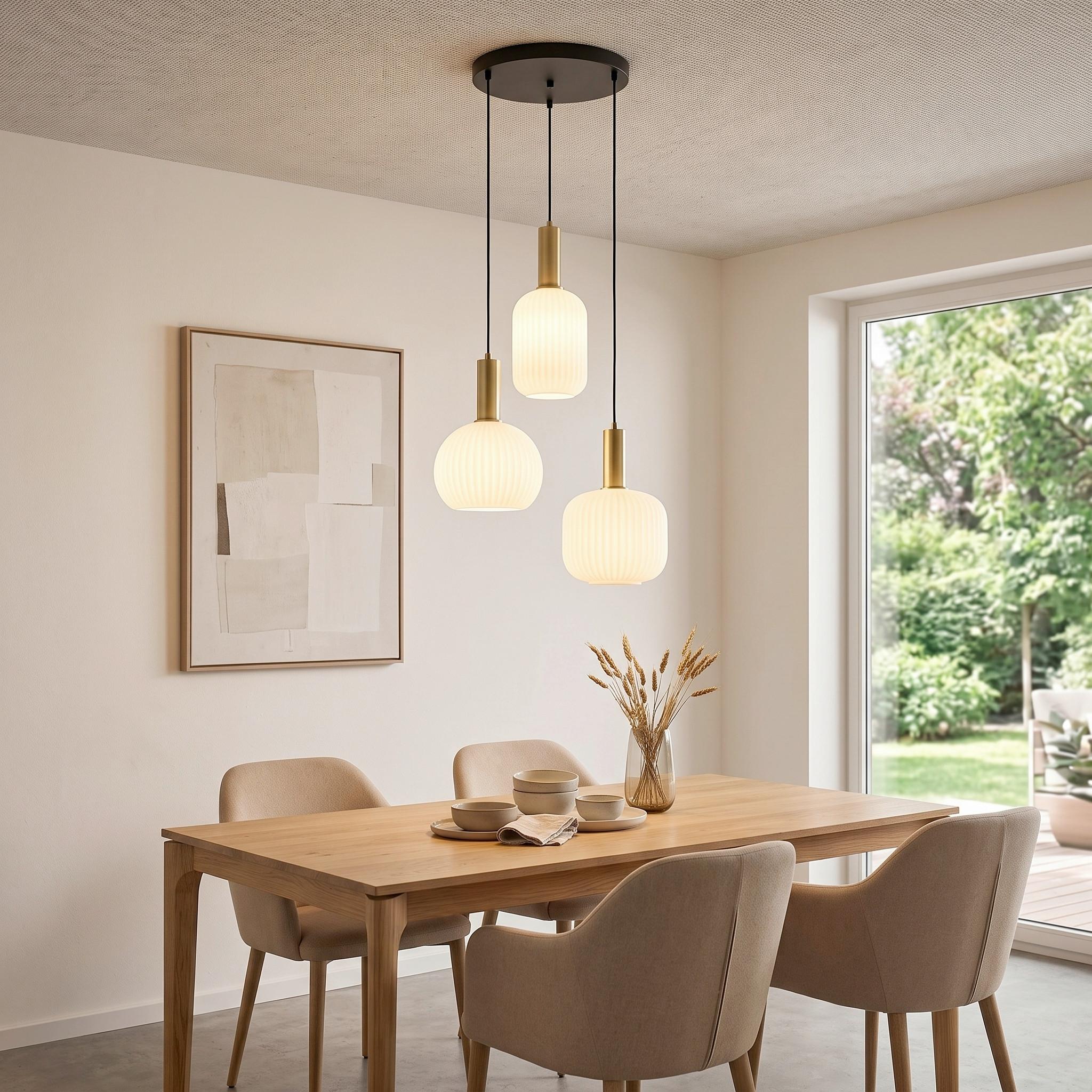 SUSPENSION SCHER - couleur doré/noir, MODERN, métal/verre (36/120cm) - Mömax