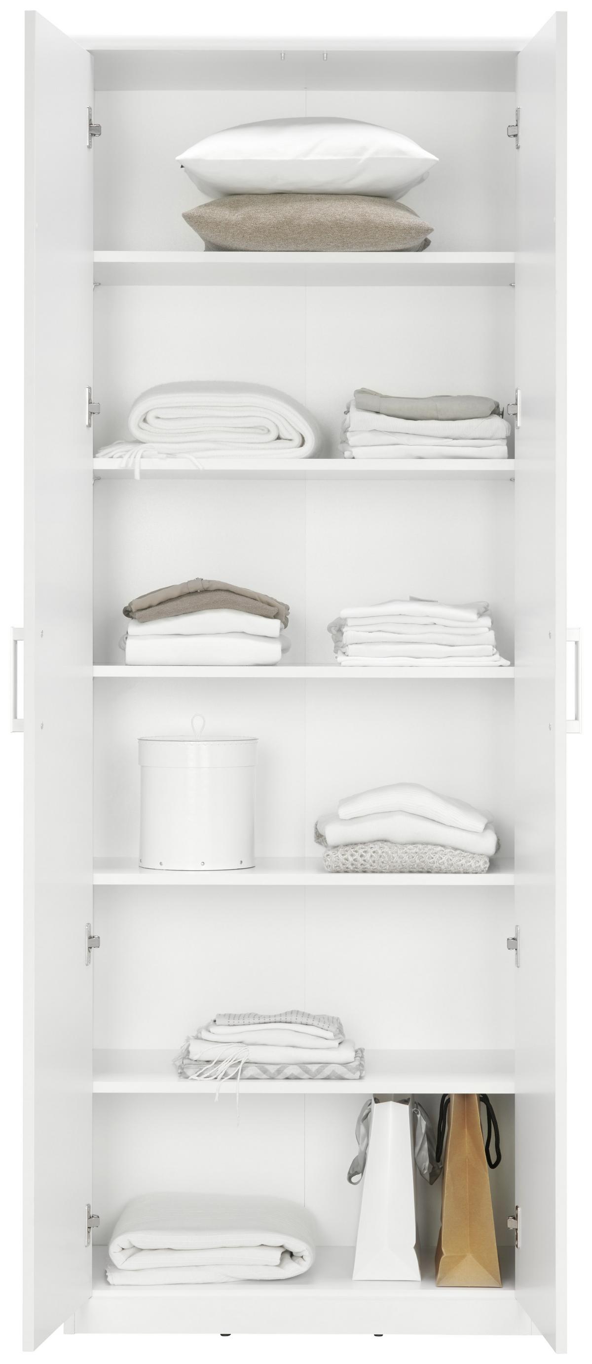 SZAFKA UNIWERSALNA EASY - kolor srebrny/biały, Basics, materiał drewnopochodny/tworzywo sztuczne (72/194/36cm) - Xora