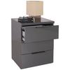 SÄNGBORD MUNDI -EXKLUSIV- - Grau Hochglanz/antracit, Modern, trämaterial (49/63,5/40cm) - Mömax