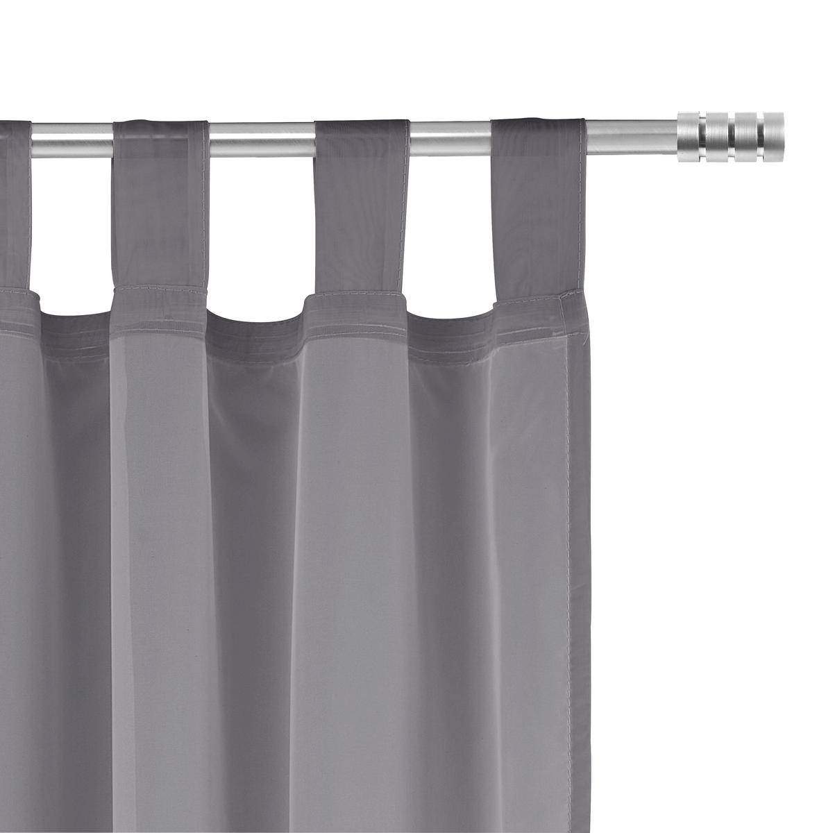 Schlaufenvorhang Hanna in Anthrazit, 2 Stk. - Anthrazit, Textil (140/245cm) - Based