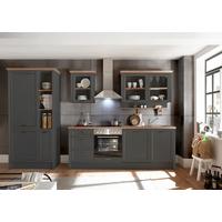 Küchenblock Jasmin mit Geräten ca. 235 cm Anthrazit/Eiche - Anthrazit/Eiche Artisan, LIFESTYLE, Holzwerkstoff/Metall (235-104cm) - P & B