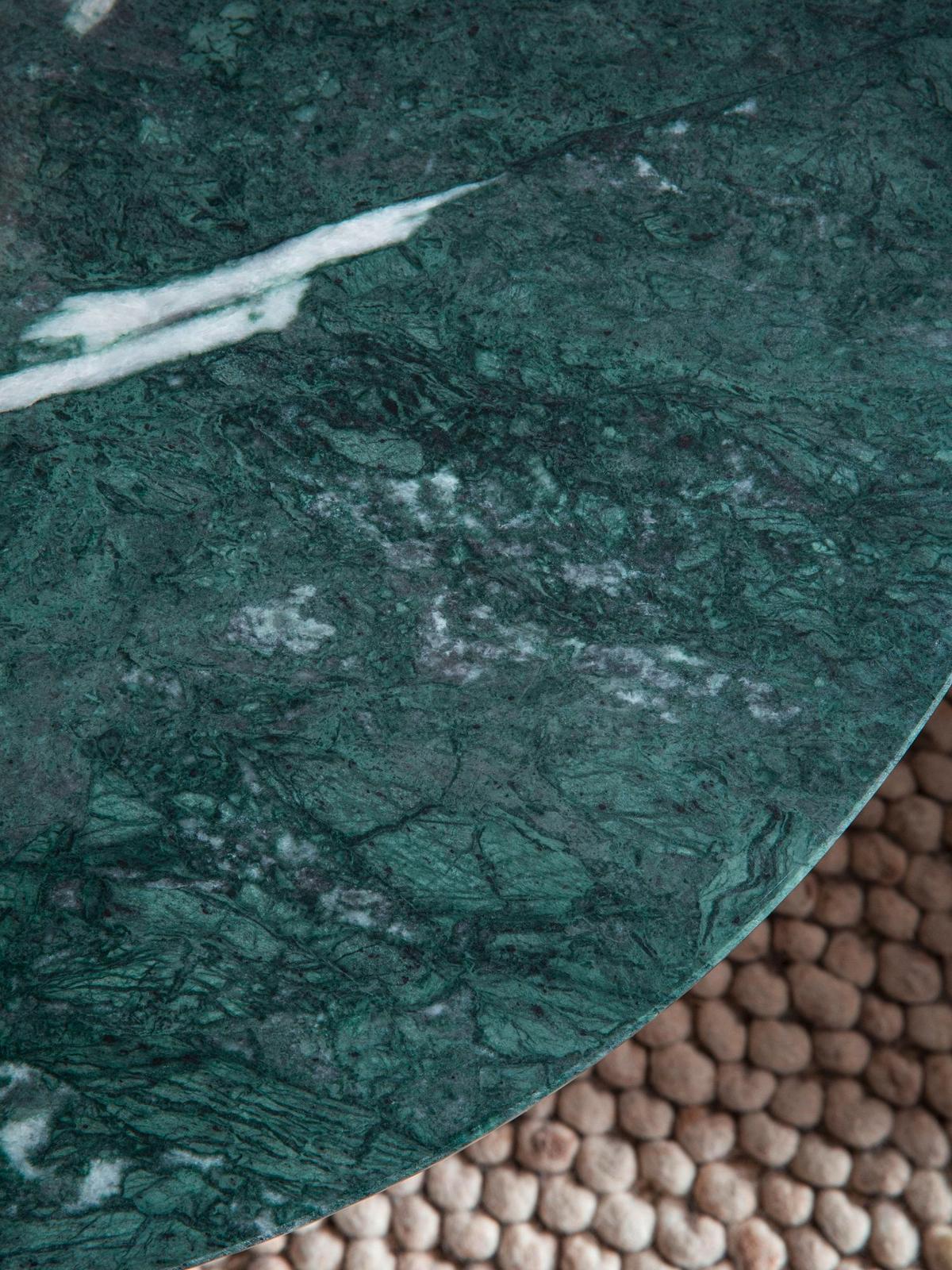 Klubska Miza Marble, Marmor, Zelena - zlate barve/zelena, Design, kamen/kovina (70/70/35cm) - Livetastic