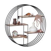 REGAŁ ŚCIENNY HANNA - czarny/jasnobrązowy, Lifestyle, materiał drewnopochodny/metal (45/45/11cm) - Landscape