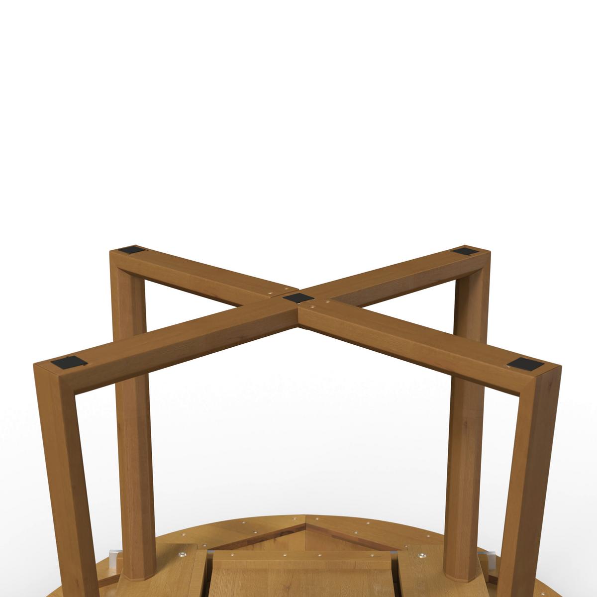 Esstisch Miley in Holz Eiche massiv ca. 120-160x120 cm - Eichefarben, MODERN, Holz (120-160/120/76cm) - Bessagi Home