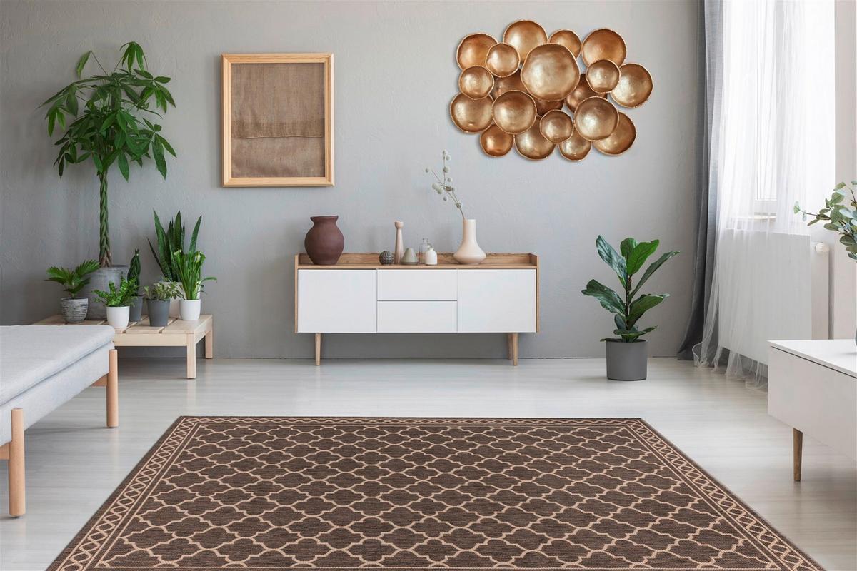 FLACHWEBETEPPICH SPLASH 300 BRAUN / CREME - Creme/Braun, Konventionell, Textil (200/290cm) - Kayoom