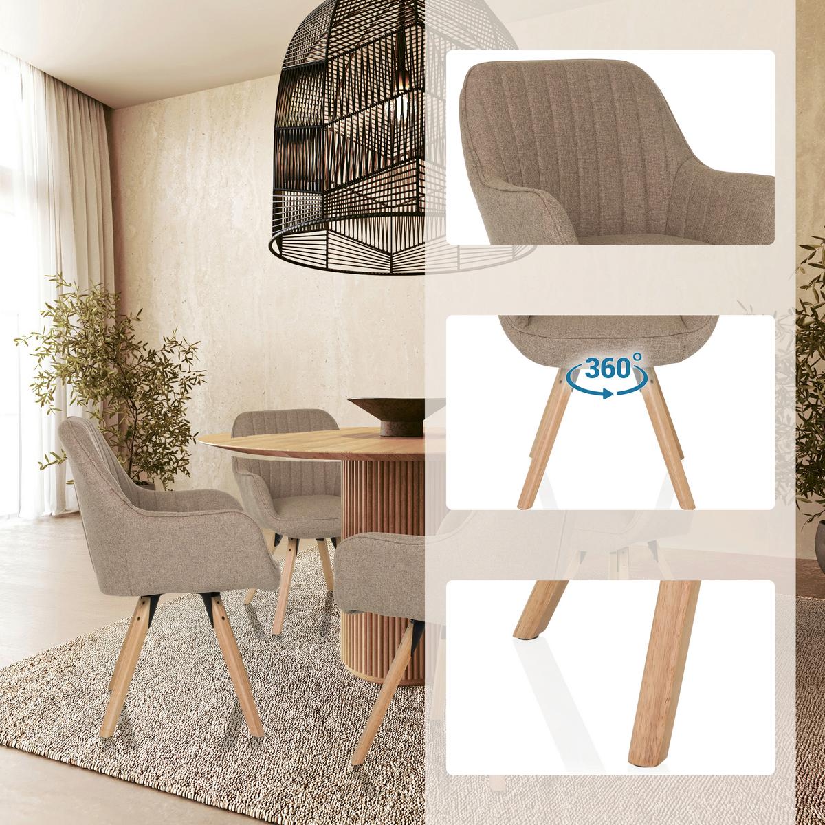 Naslanjač Scandi Soft, Bež - barve bukve/bež, Moderno, tekstil/les (56/84/62cm) - MID.YOU