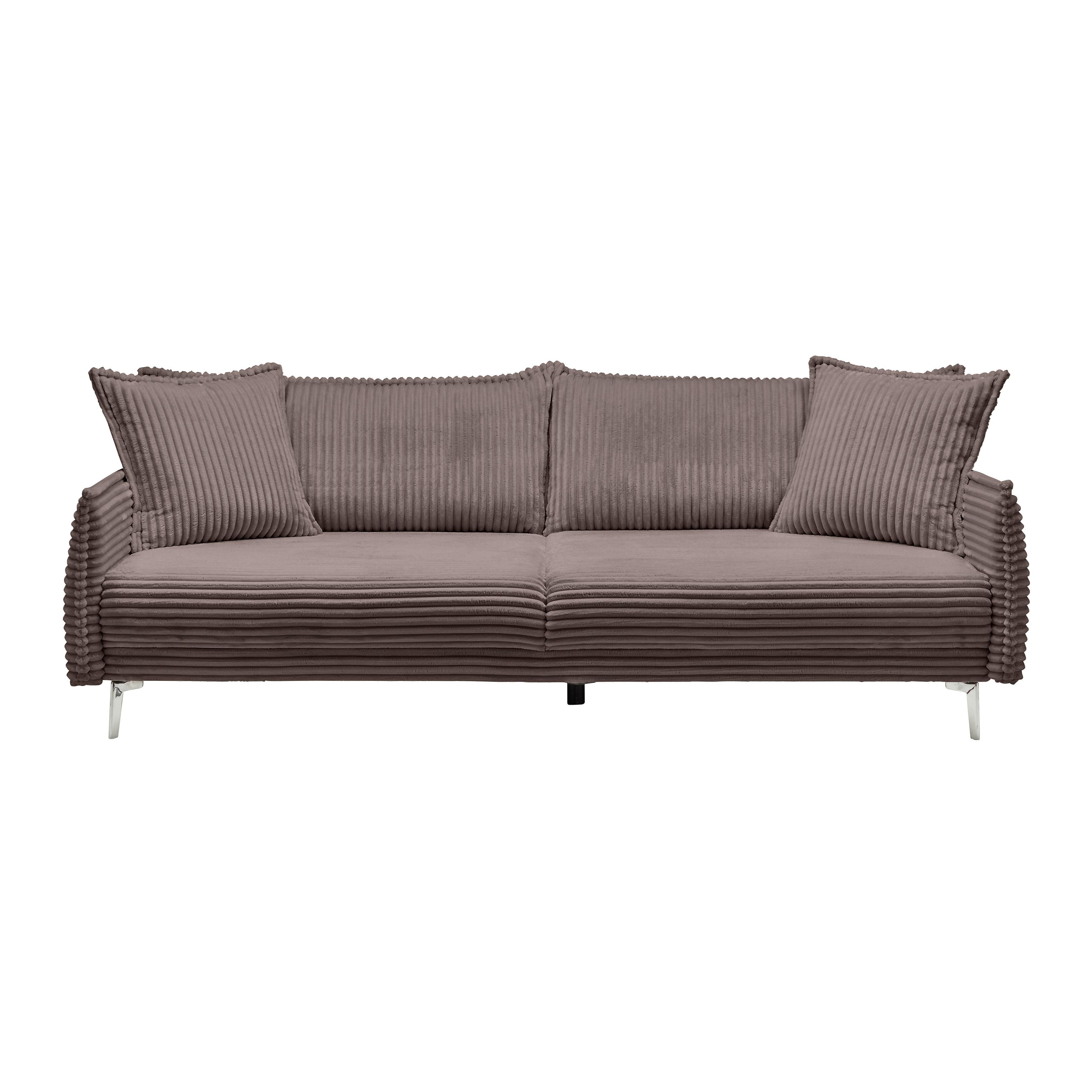Mega Sofa Kiss - tamno smeđa/boje kroma, Moderno, drvo/metal (241/90/117cm) - Mömax