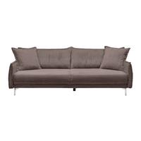 Bigsofa Kiss Dunkelbraun - Chromfarben/Dunkelbraun, MODERN, Holz/Metall (241/90/117cm) - Mömax