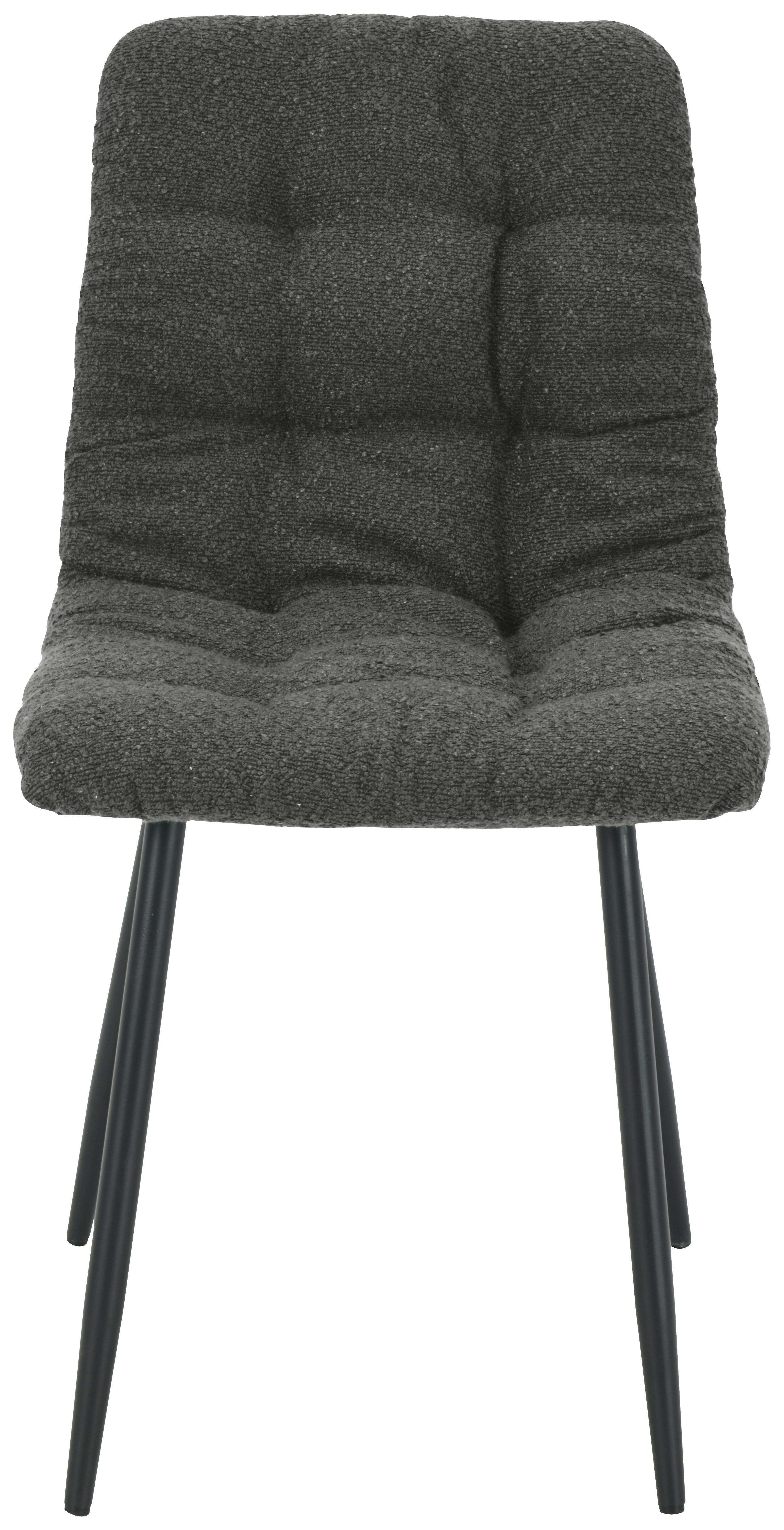 Stuhl Nino Dunkelgrau - Dunkelgrau/Schwarz, MODERN, Holz/Textil (45/88/54,5cm) - Based