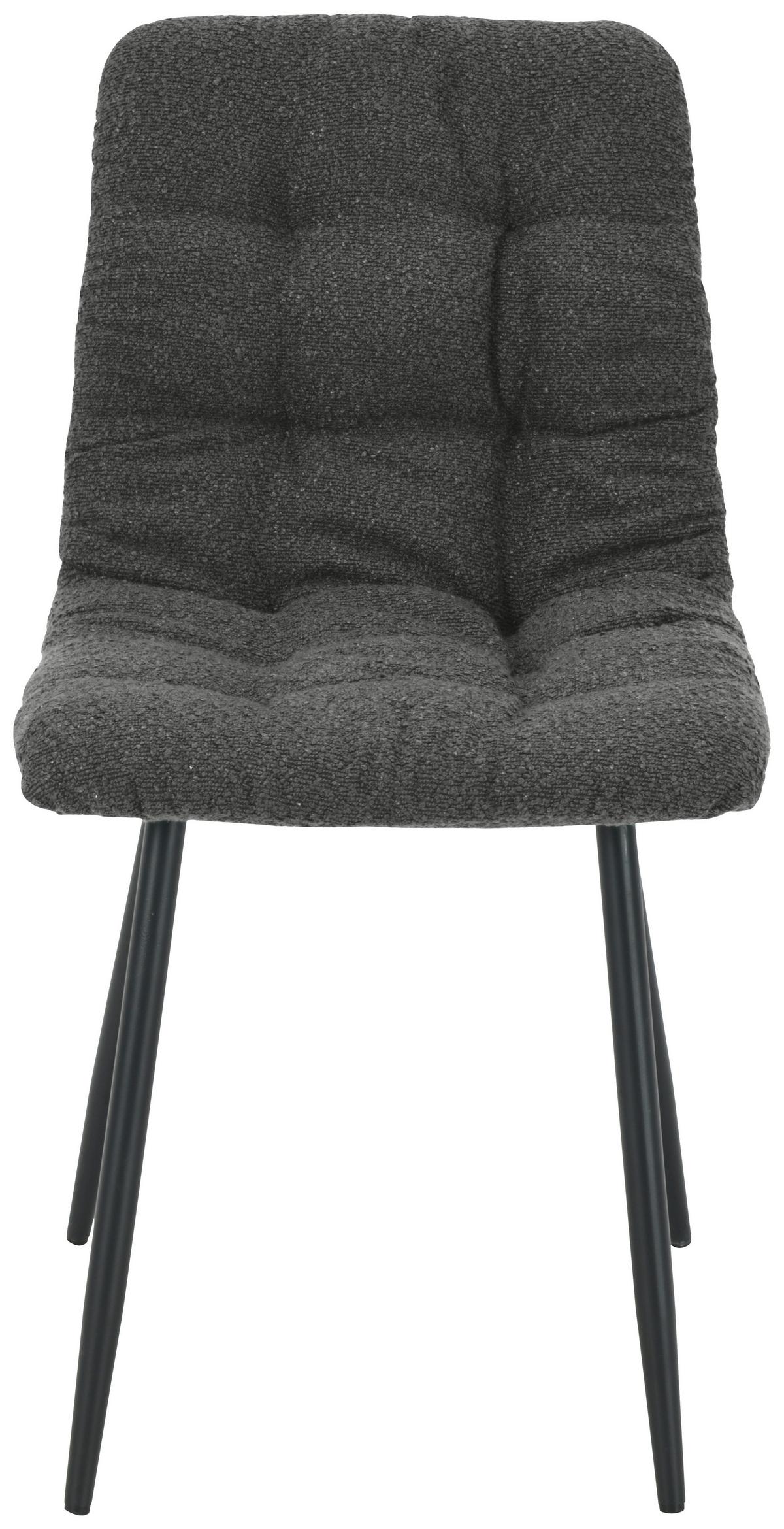Stuhl Nino Dunkelgrau - Dunkelgrau/Schwarz, MODERN, Holz/Textil (45/88/54,5cm) - Based