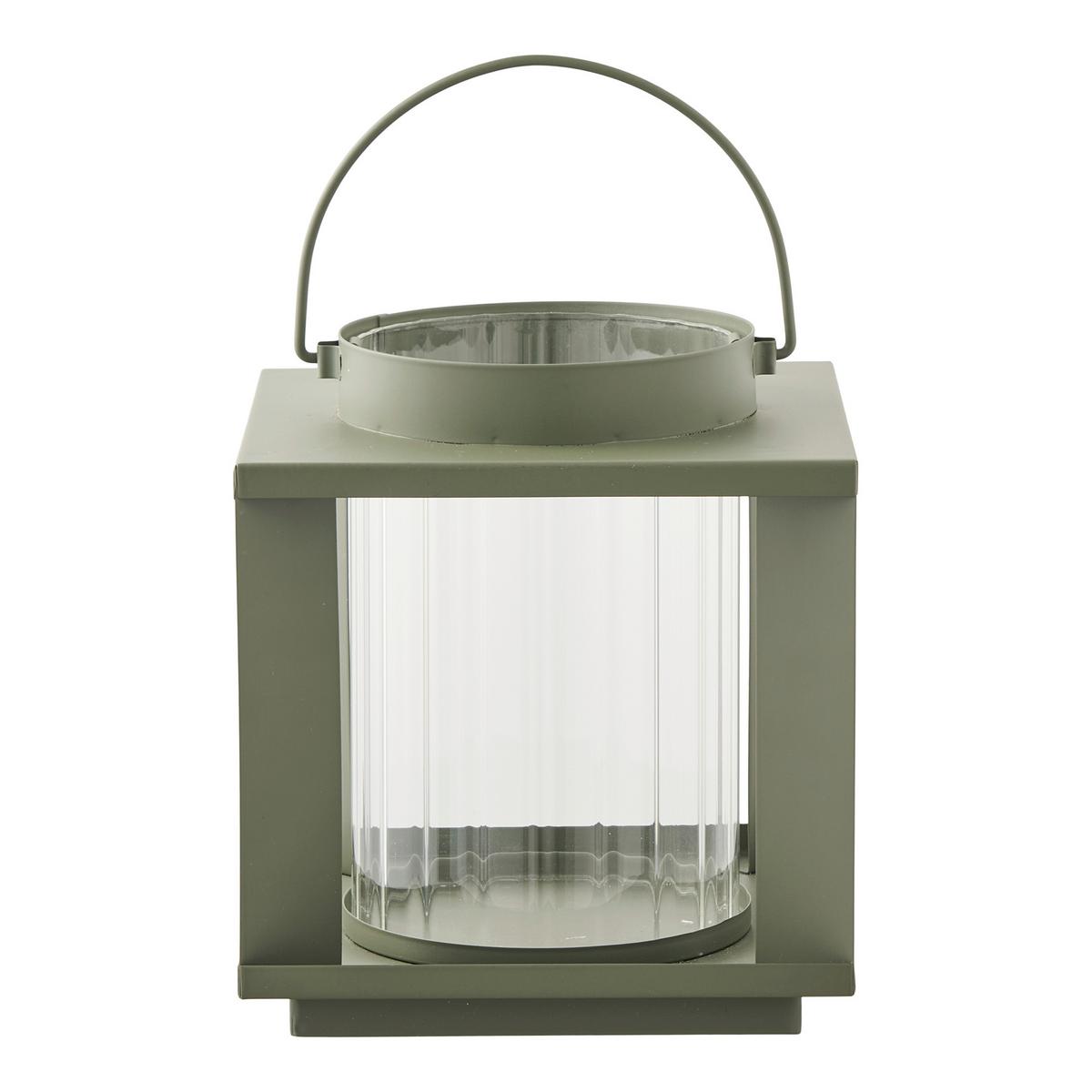 Laterne Lohals Lanterne Grün - Grün, Basics, Glas/Metall (18/20,5/18cm)