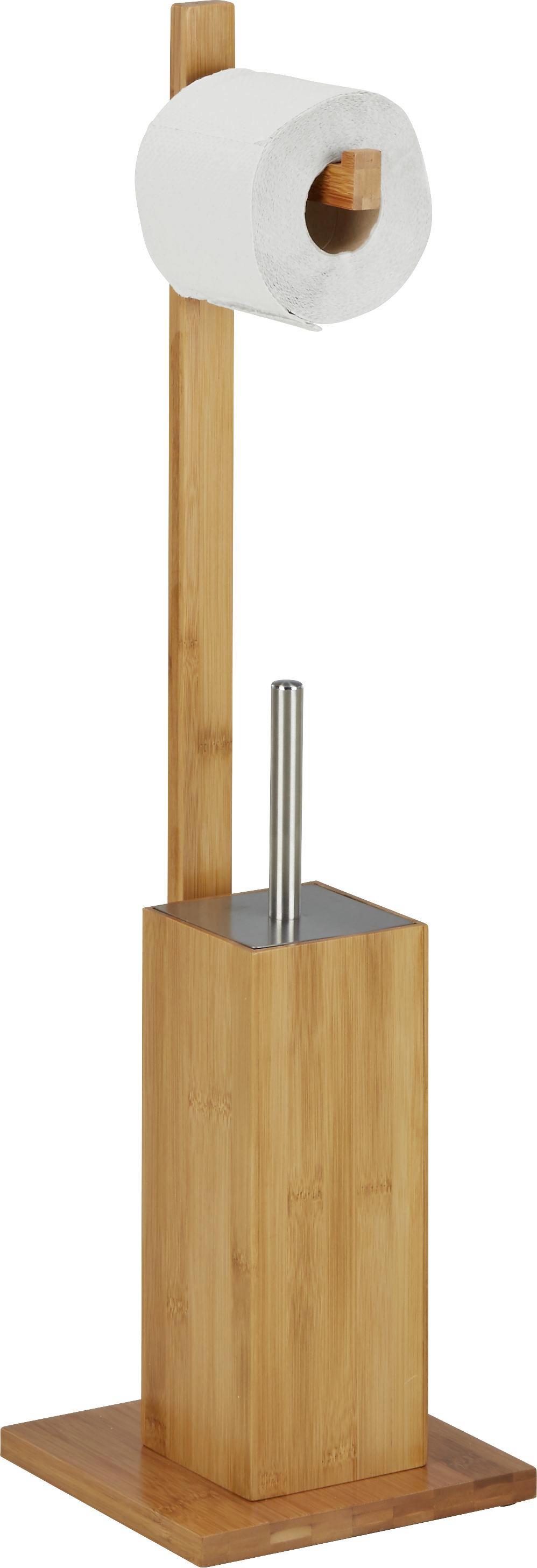 WC-Bürstenkombination Naturfarben/Edelstahlfarben - Edelstahlfarben/Naturfarben, MODERN, Holz/Kunststoff (19/70,5/19cm) - Mömax modern living